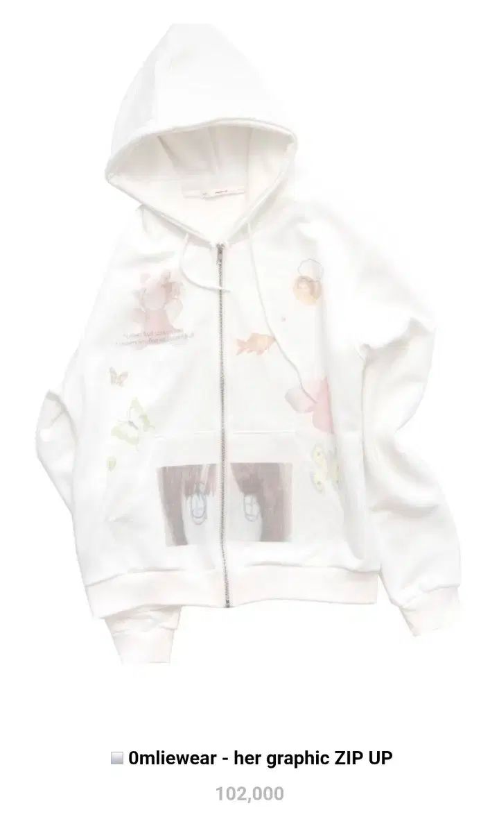 영 마일 ウェア her グラフィック フード ジップアップ