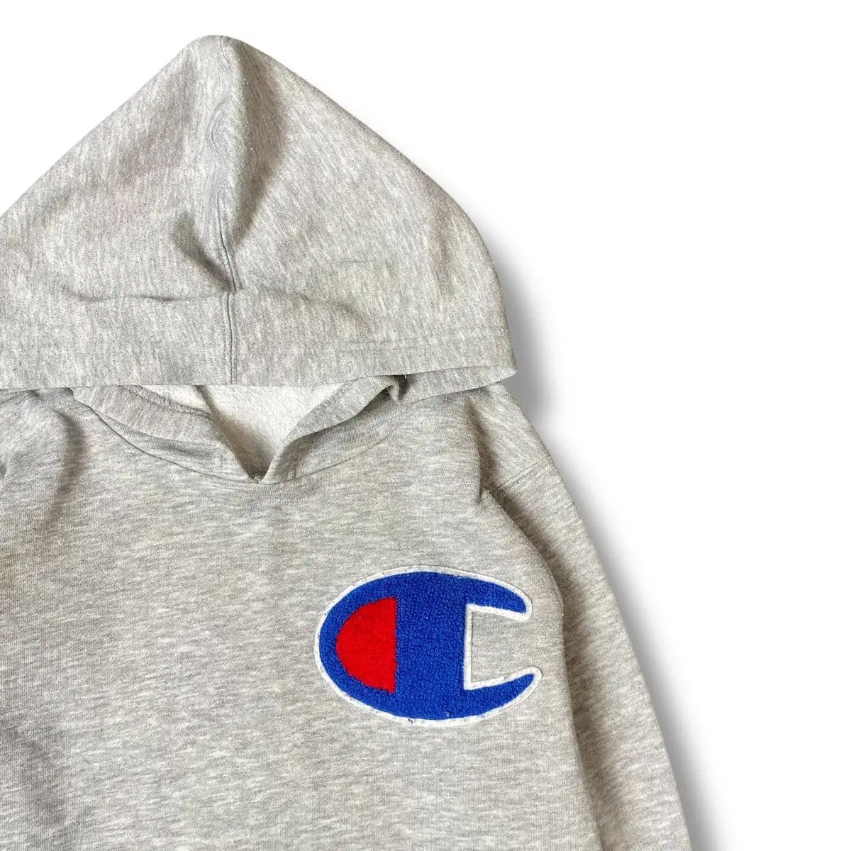 チャンピオン キッズ グレー ビックロゴ ブークレパッチ WHO フーディー Tシャツ 130