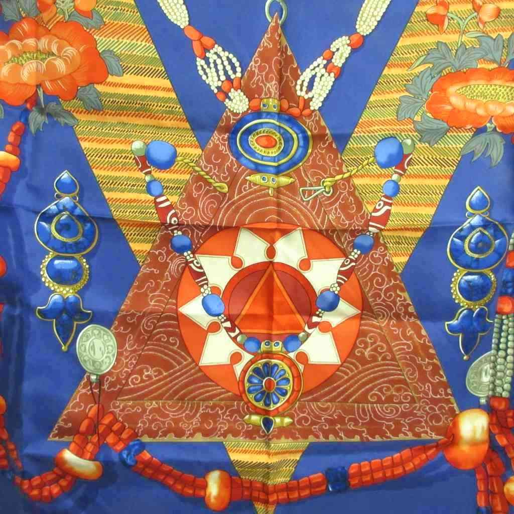 エルメス HERMES 美品 カレ 90 チベット Tibet スカーフ シルク 大判
