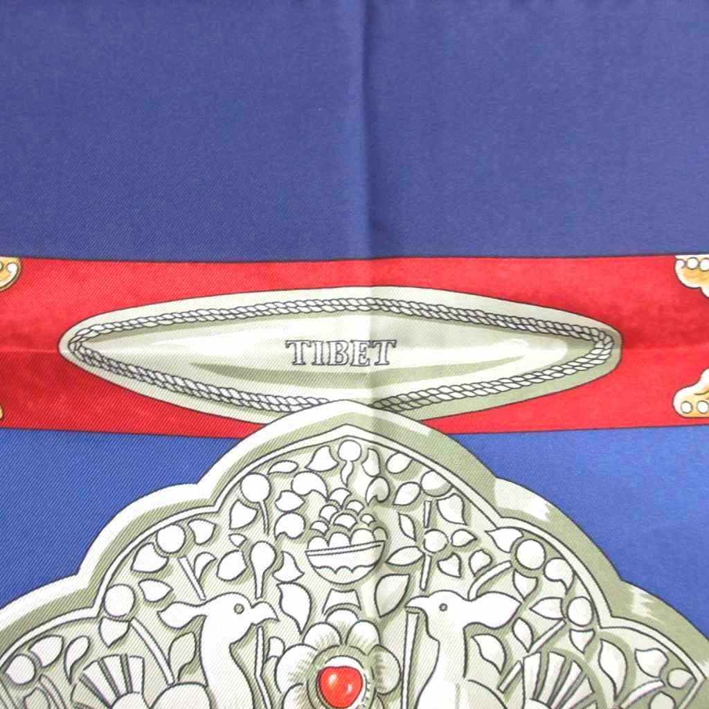 エルメス HERMES 美品 カレ 90 チベット Tibet スカーフ シルク 大判