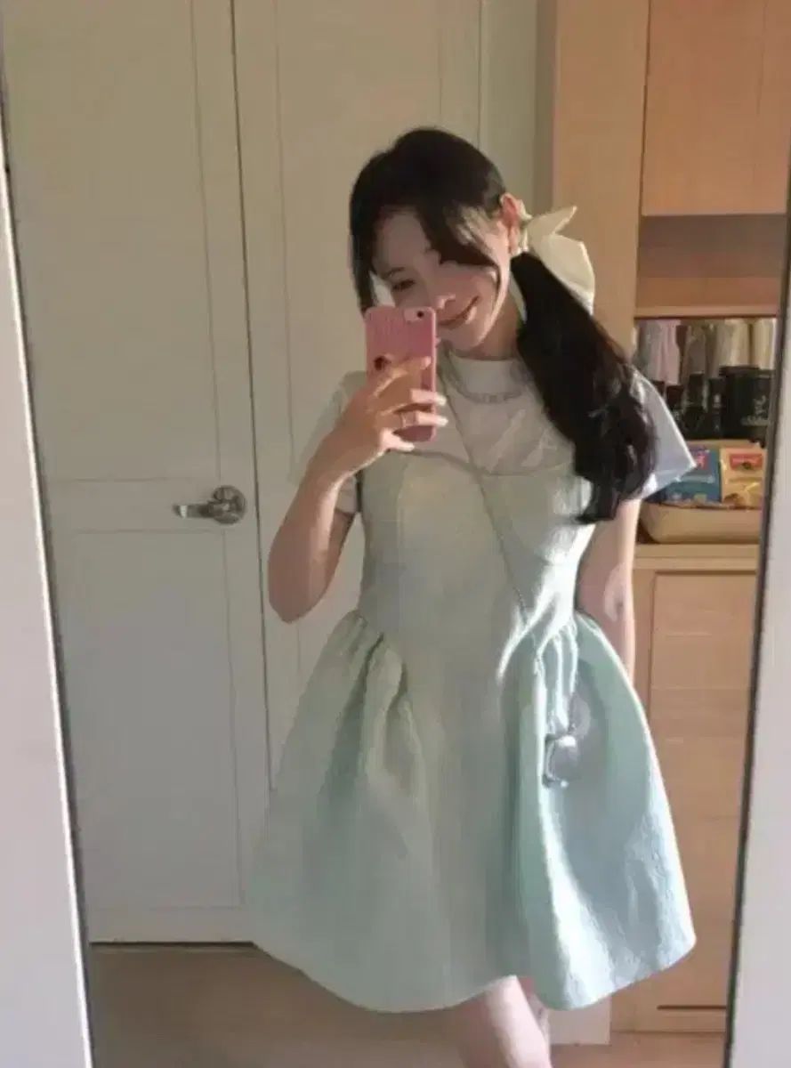 Fine フラワー ジャカード ミニドレス クロップドTシャツ コーディネートセット