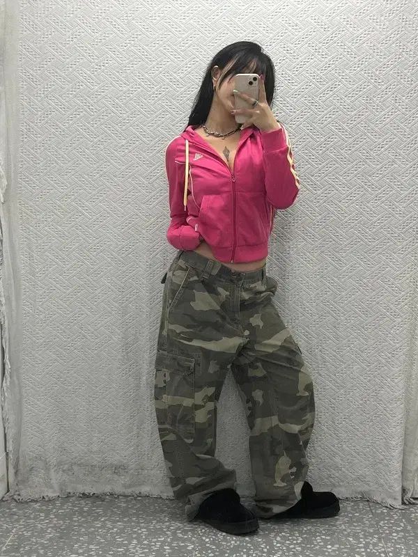 ヴィンテージ ミリタリー カモフラージュ オーバーサイズ カーゴパンツ 34インチ C06715