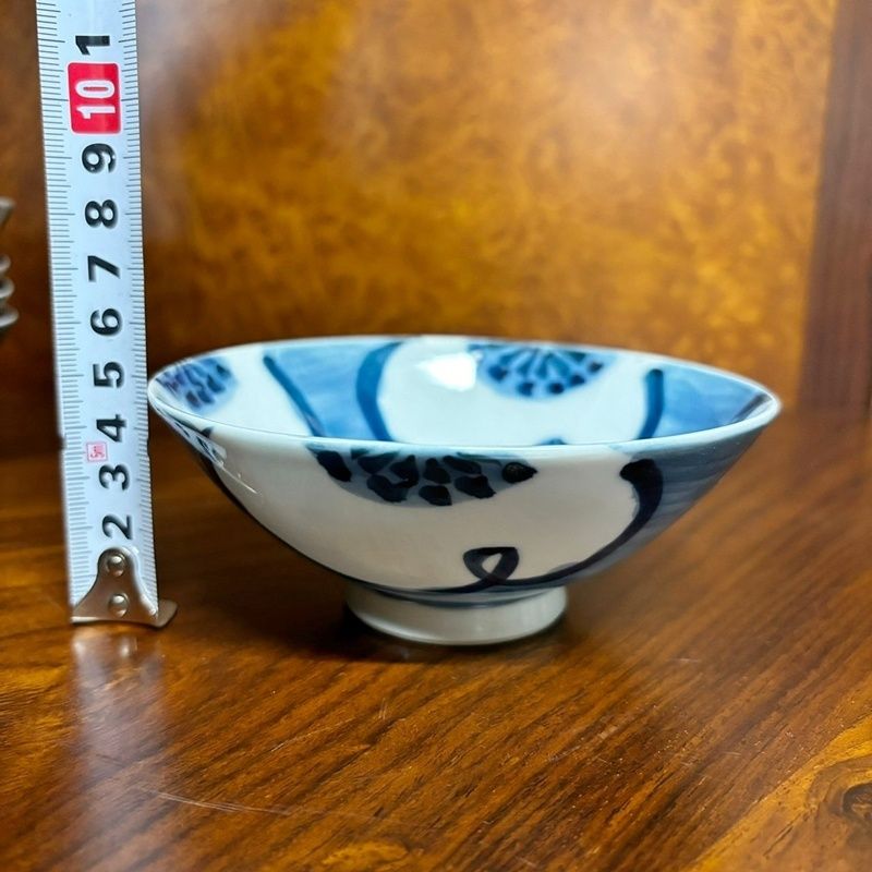 源右衛門窯染付梅紋飯茶碗　5客 源右衛門 染付梅絵 飯茶碗 5客セット 有田焼 和食器 揃い 飯碗 お茶碗