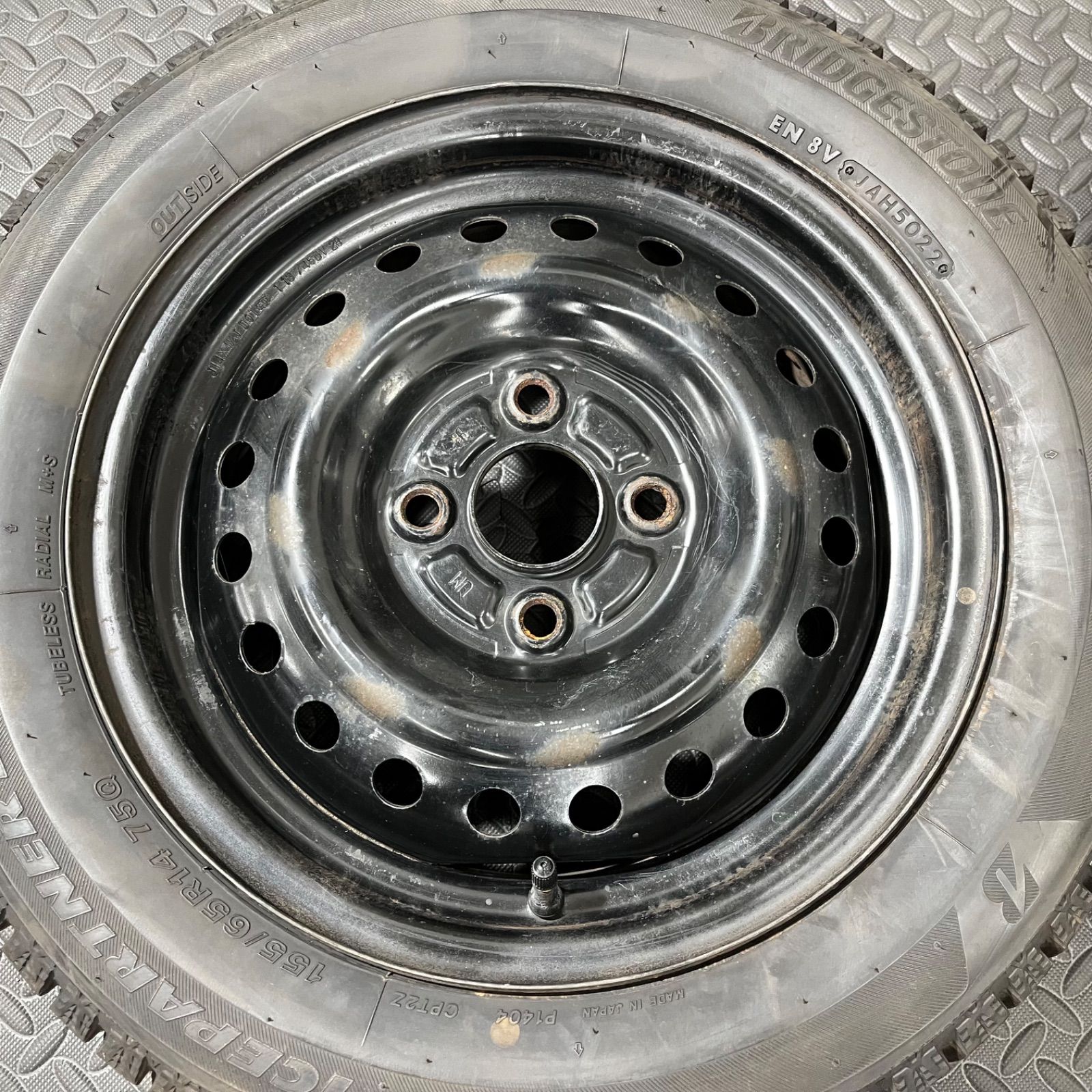 18 19 22年製 155 65 R 14 ブリヂストン アイスパートナー2 ダイハツ タント ムーヴ ミラ コンテ スタッドレスタイヤ 1201 E