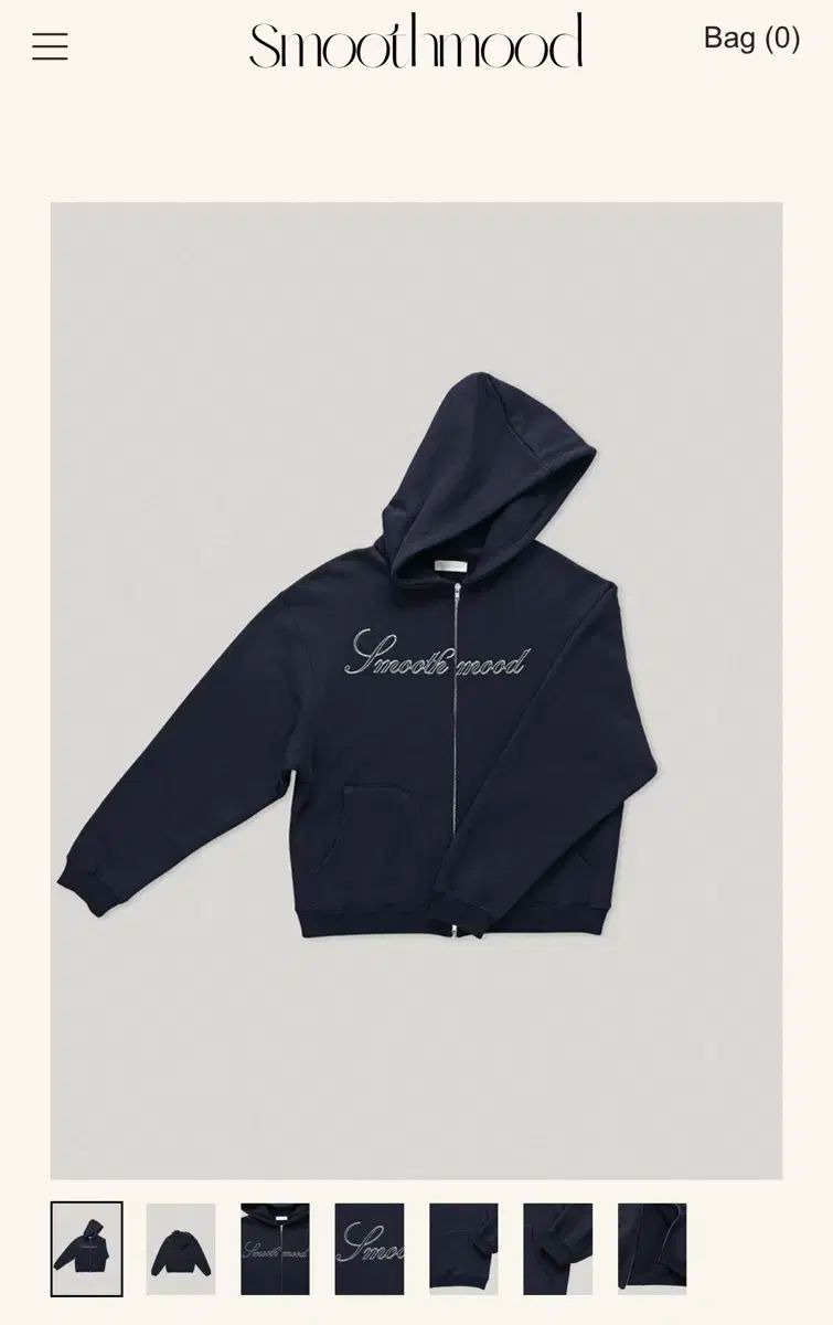 スムードムード フードジップアップ ネイビー