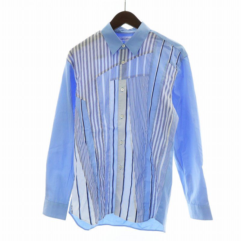 【試着のみ】コムデギャルソンシャツ Sサイズ ネイビー　パッチワーク コムデギャルソンシャツ COMME des GARCONS SHIRT 20SS パッチワーク