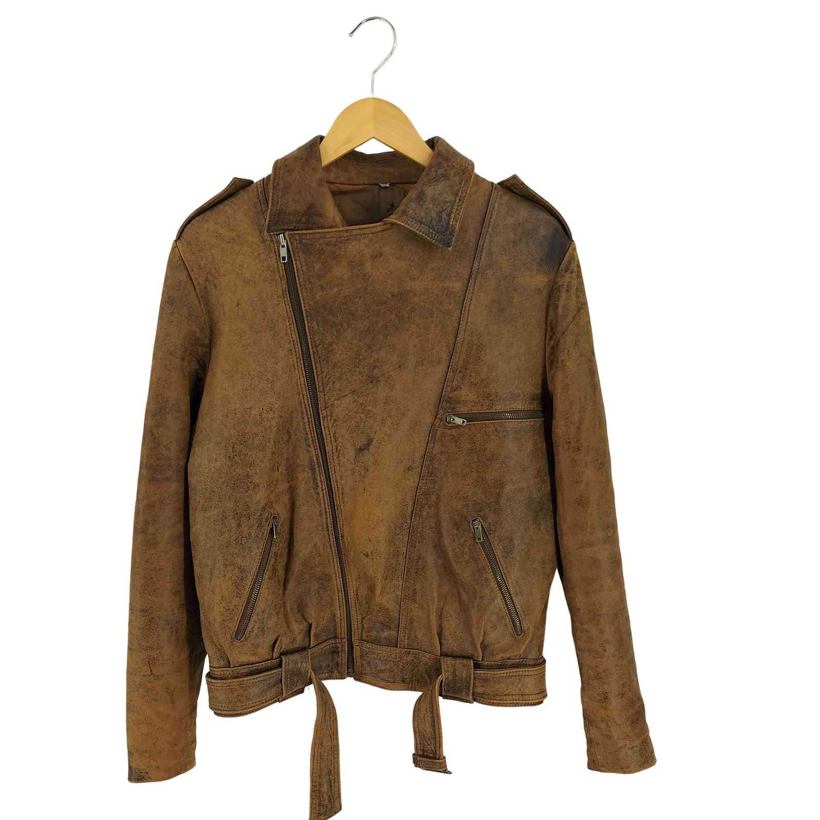 ユーズドフルギ 古着 pepper レザー ダブルライダースジャケット メンズ 18