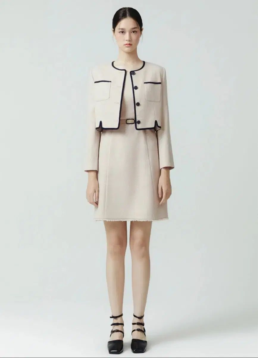 イッミシャ ベルト付き ツイード セットアップ ONE PIECE ジャケット