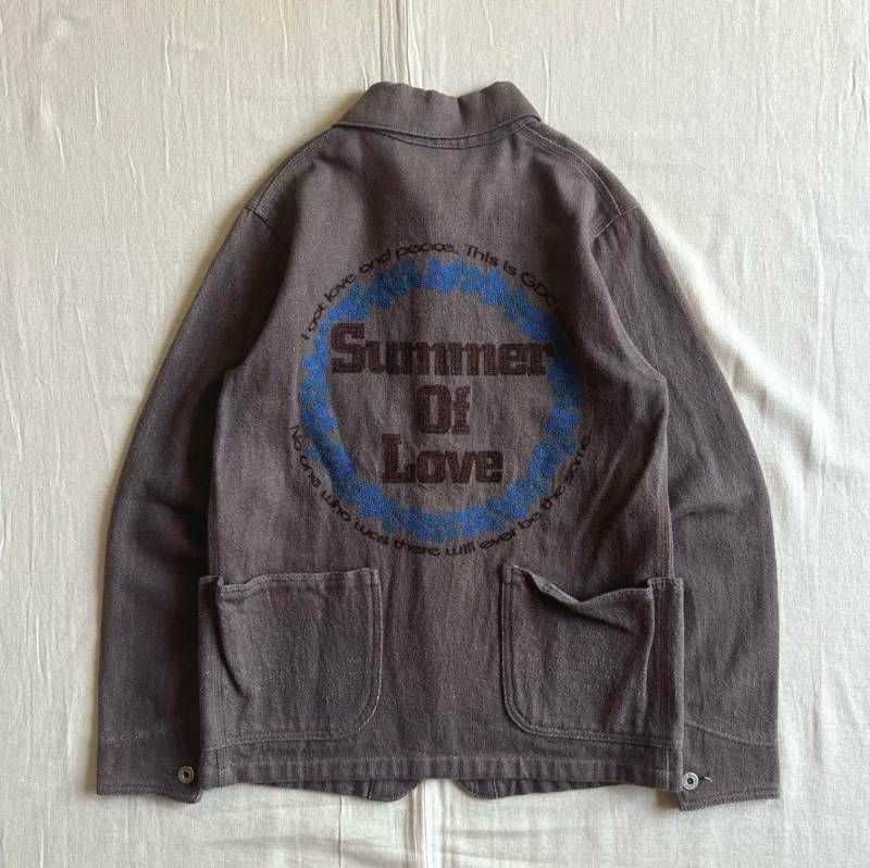 00s archive アーカイブ 初期GDC ジーディーシー グランドキャニオン 両面刺繍 Summer of Love 花 カバーオール 襟付きジャケット ピースマーク メッセージロゴ 複数ポケット フリーサイズ coverall
