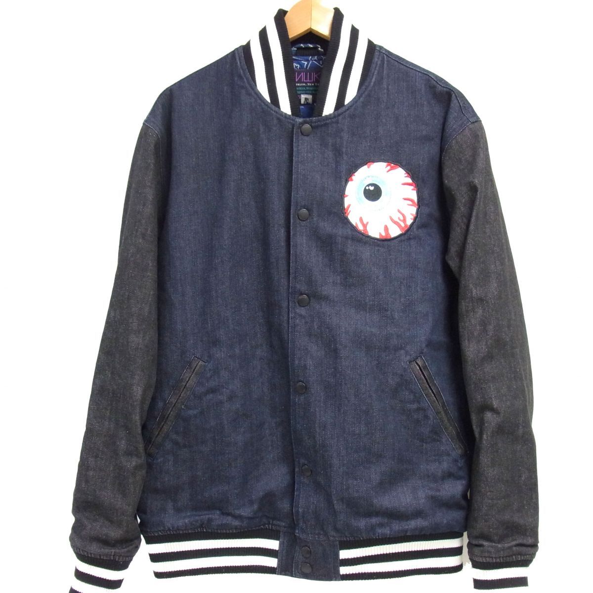 MISHKA ミシカ デニムスタジャン アワードジャケット インディゴ メンズ 目玉 ジャケット