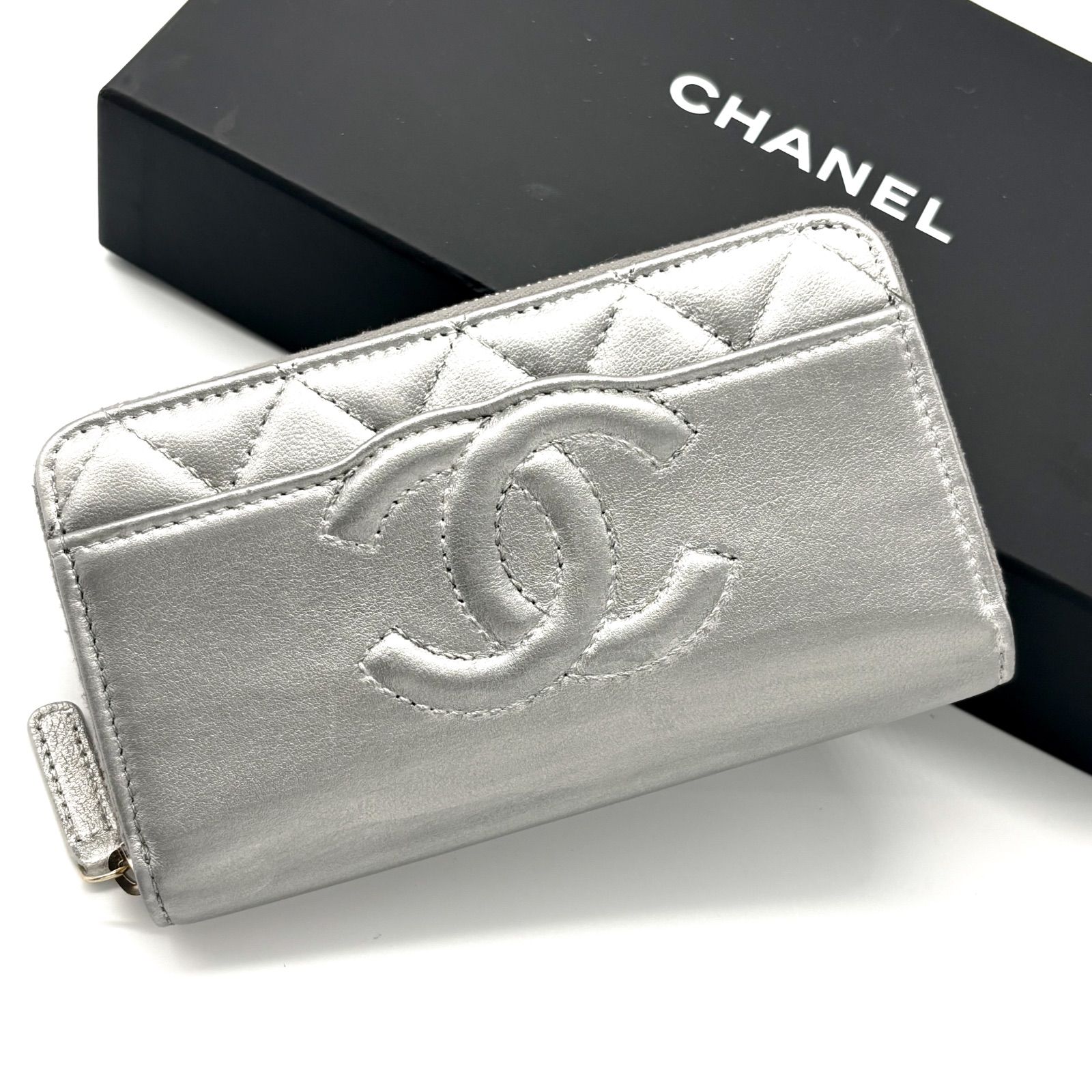 超極美品✨】シャネル 財布 マトラッセ ラウンドジップ ミディアム