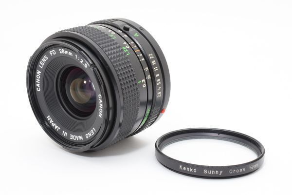 キヤノン Canon FD NFD 28 mm F 2.8 Wide Angle MF Lens Sunny Cross フィルター付き 5239_11_50