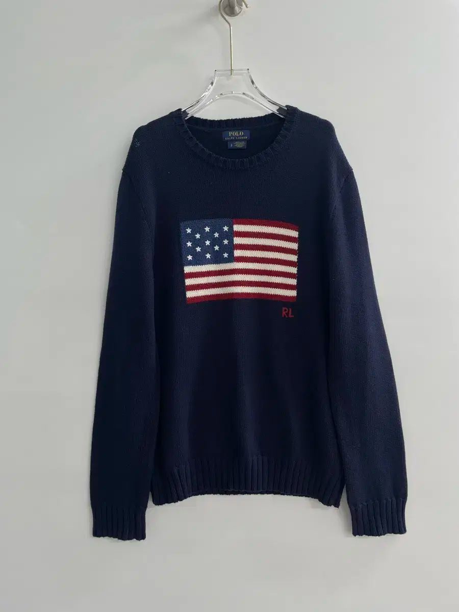 美品 ポロ ラルフローレン M 星条旗 ニット セーター コットン 712
