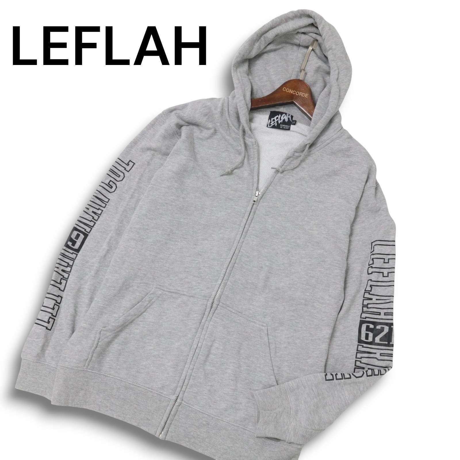 LEFLAH レフラー ロゴプリント☆ スウェット フルジップ フーディー 