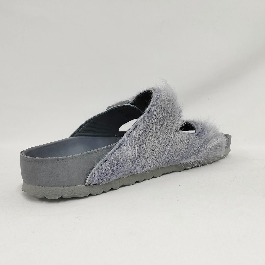 ○★新品未使用 リックオウエンス × ビルケンシュトック アリゾナファーサンダル 新品 未使用 リックオウエンス アリゾナ ファー サンダル グレー 27cm