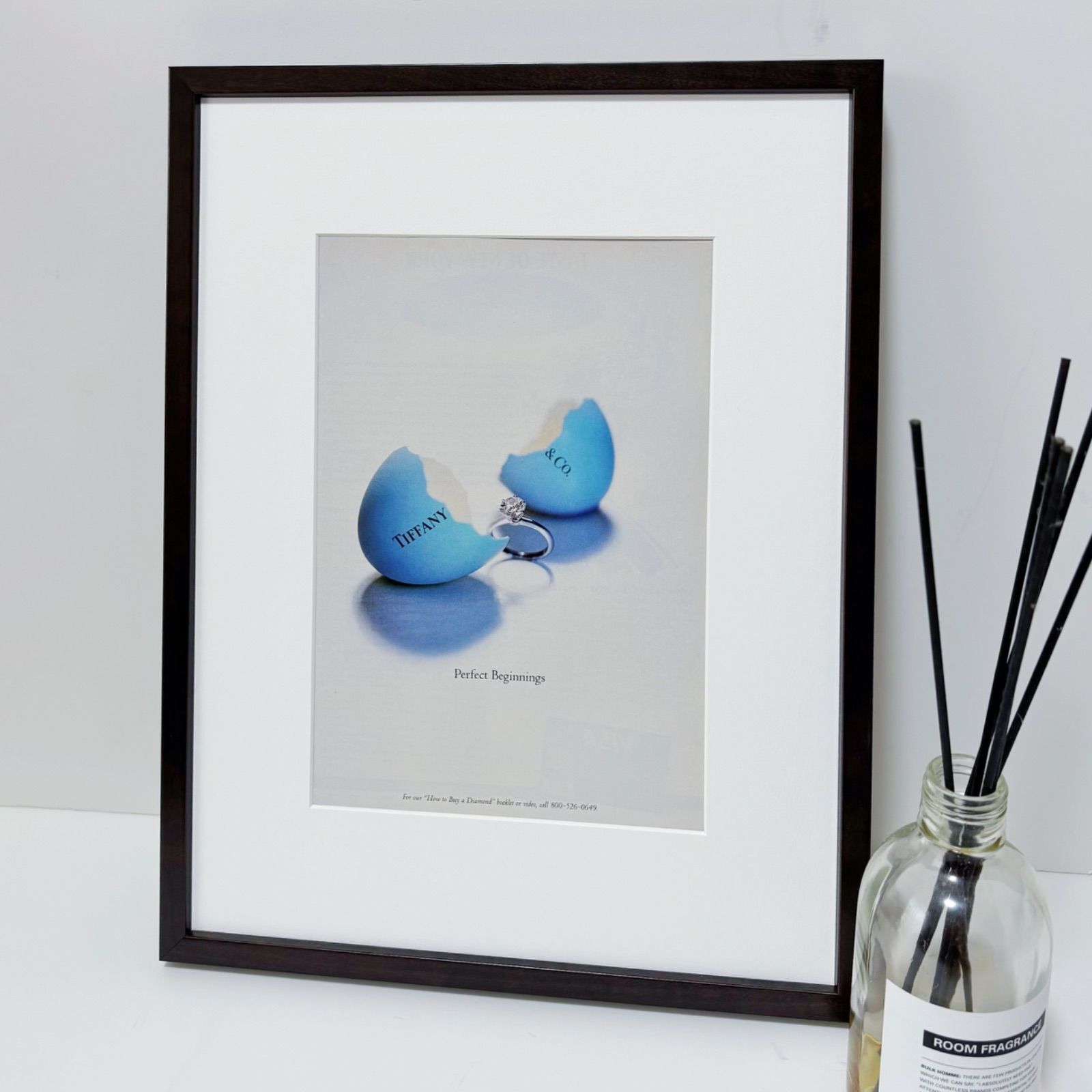 1998 広告 Tiffny - Co. ティファニー ポスター ヴィンテージ アートポスター フレーム付き 額縁 インテリア モダン おしゃれ かわいい 壁掛け レトロ ブライダルに