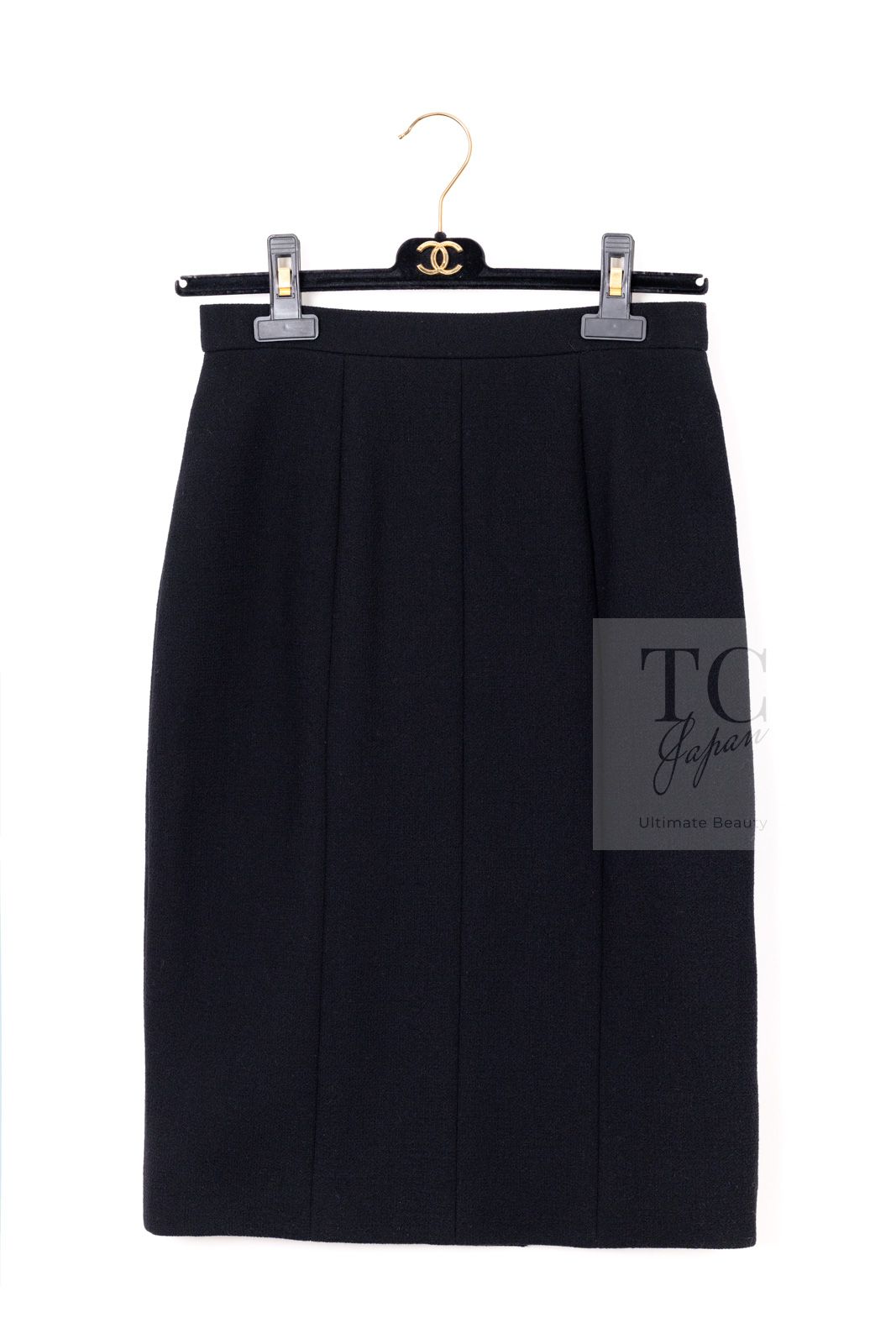 5400円以上で送料無料！ シャネル ヴィンテージ ジャケット スーツ CHANEL ブラック アワーグラス ウール ジャケット スカート カール ラガーフェルド 超 38 エクササイズ