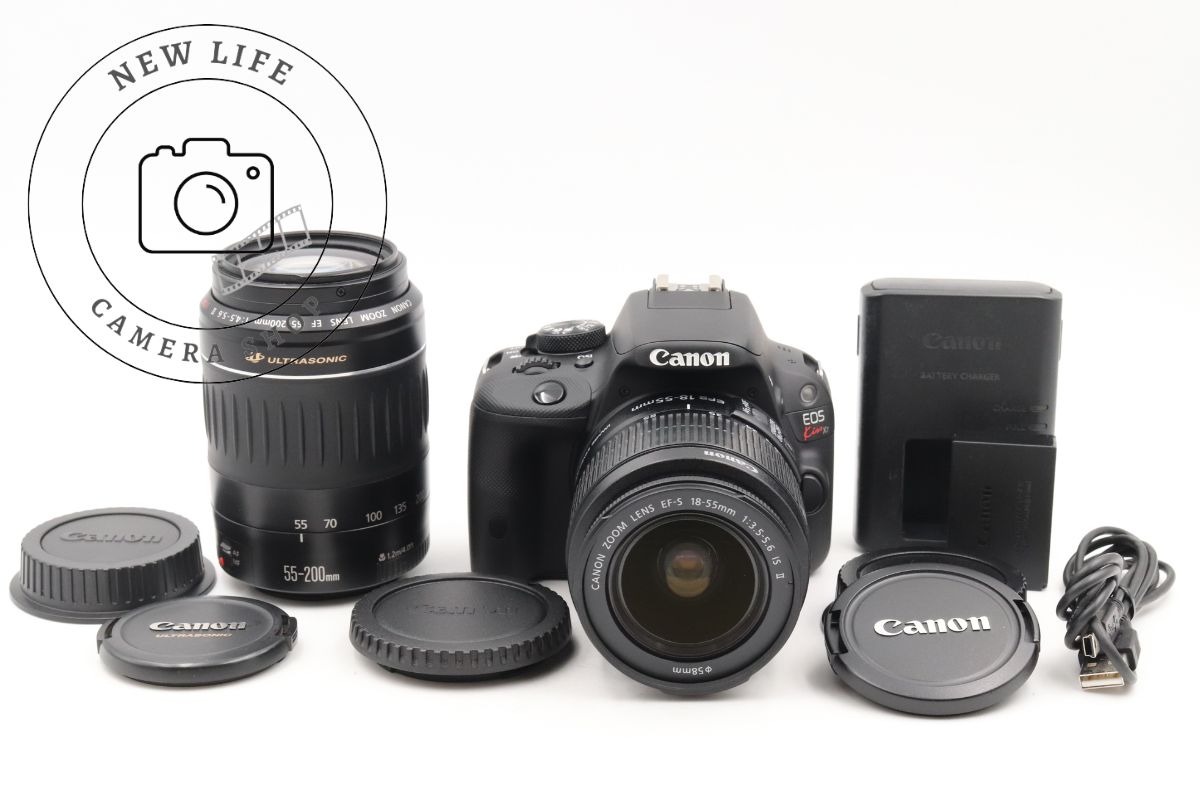 上品 Canon キヤノン EOS kiss X7 デジタル一眼レフカメラ ダブルレンズキット 7675 10899 14193