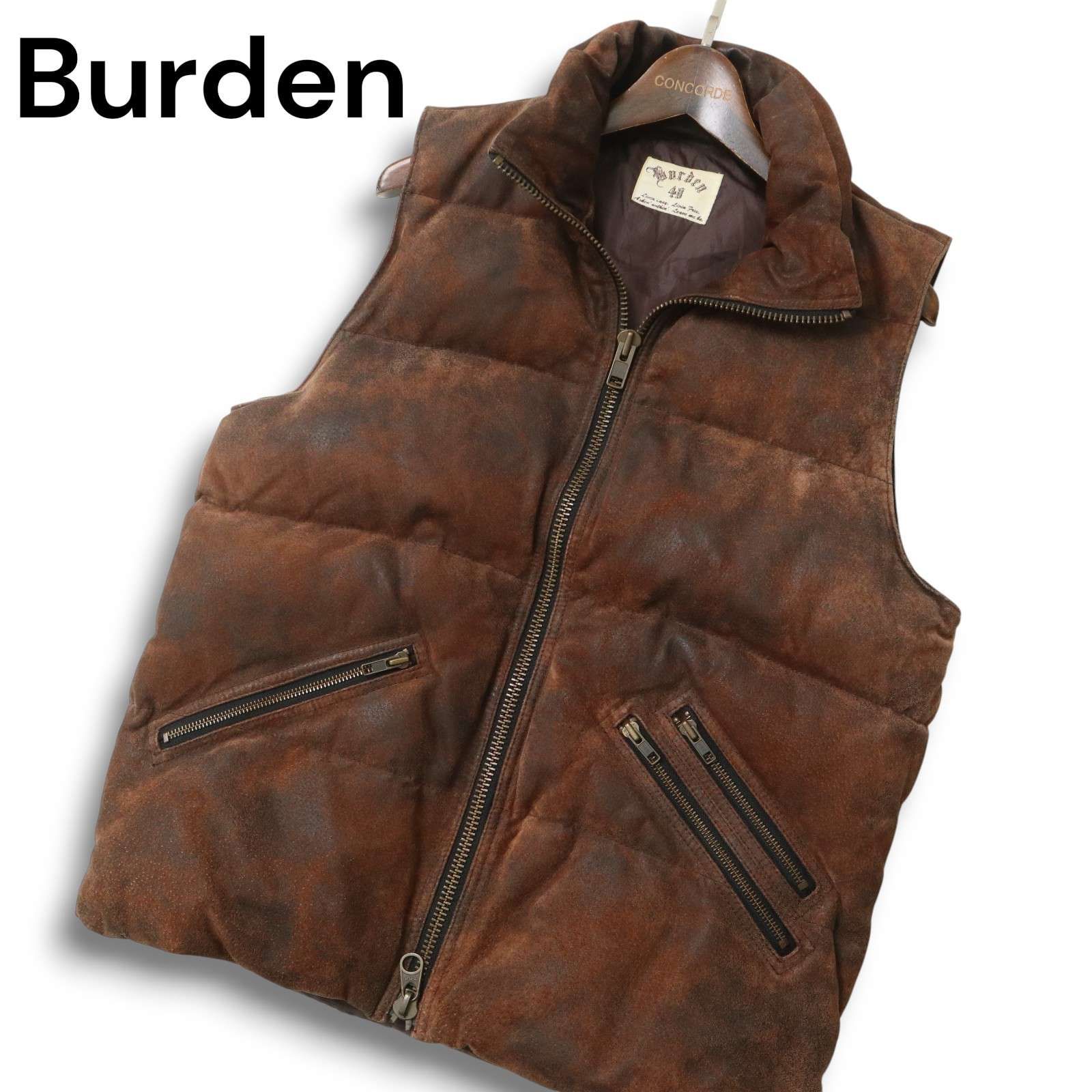 Burden バーデン 秋冬 本革☆ リアル スウェード レザー ダウン ベスト 
