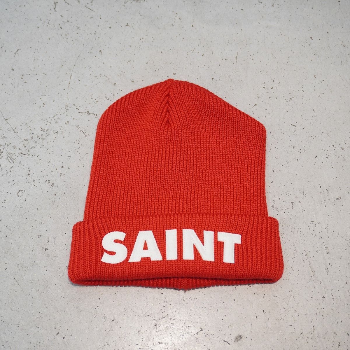 正規 23AW SAINT MICHAEL セントマイケル KNIT CAP SAINT RED ロゴ ニット キャップ ビーニー SM-A23-0000-051 赤 レッド 本物807P