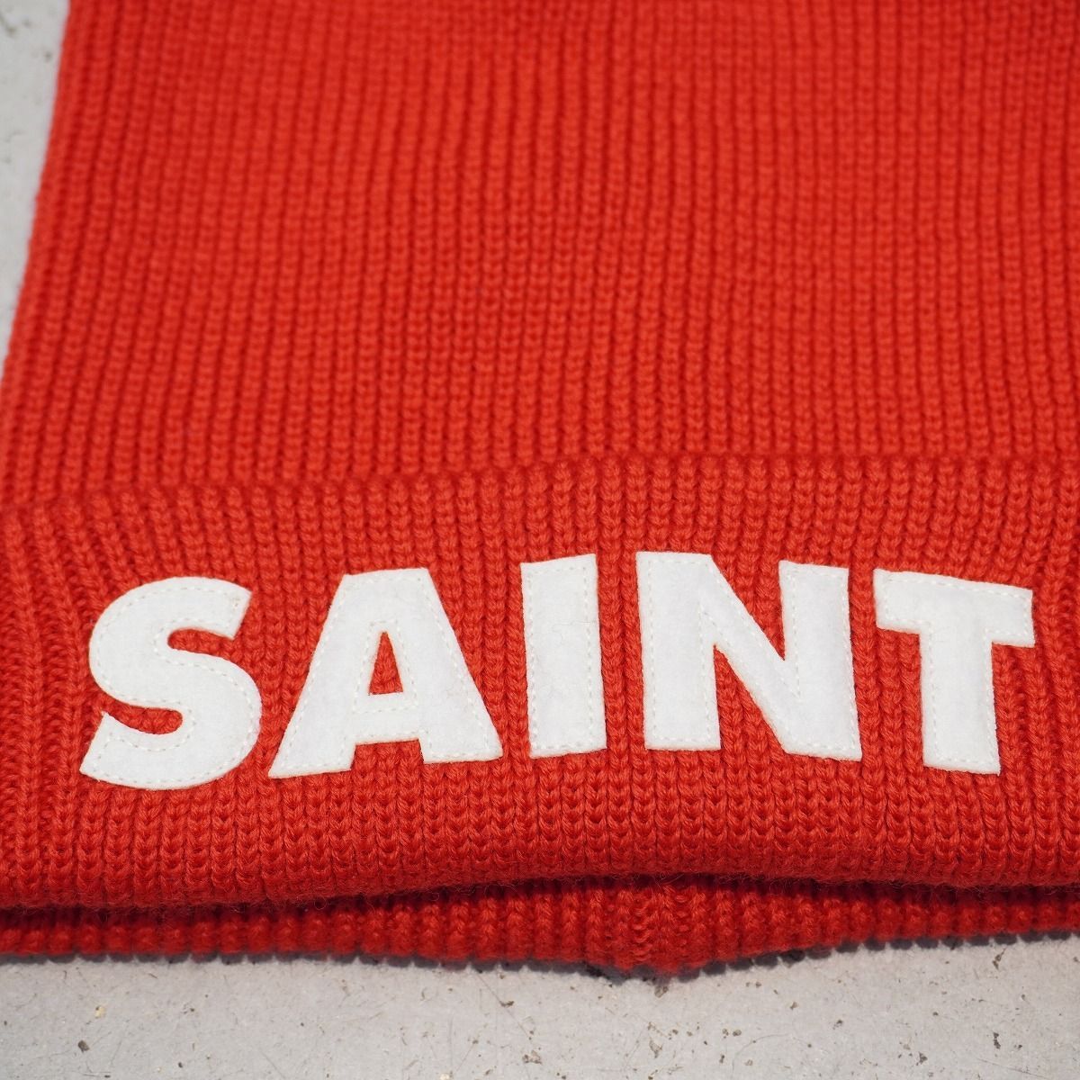 正規 23AW SAINT MICHAEL セントマイケル KNIT CAP SAINT RED ロゴ ニット キャップ ビーニー SM-A23-0000-051 赤 レッド 本物807P