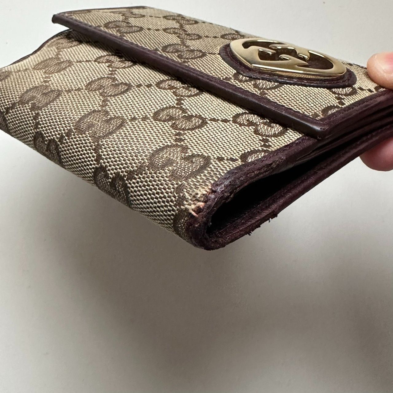 グッチ GUCCI 二つ折り財布 グッチシマ キャンバス ラブリーハート