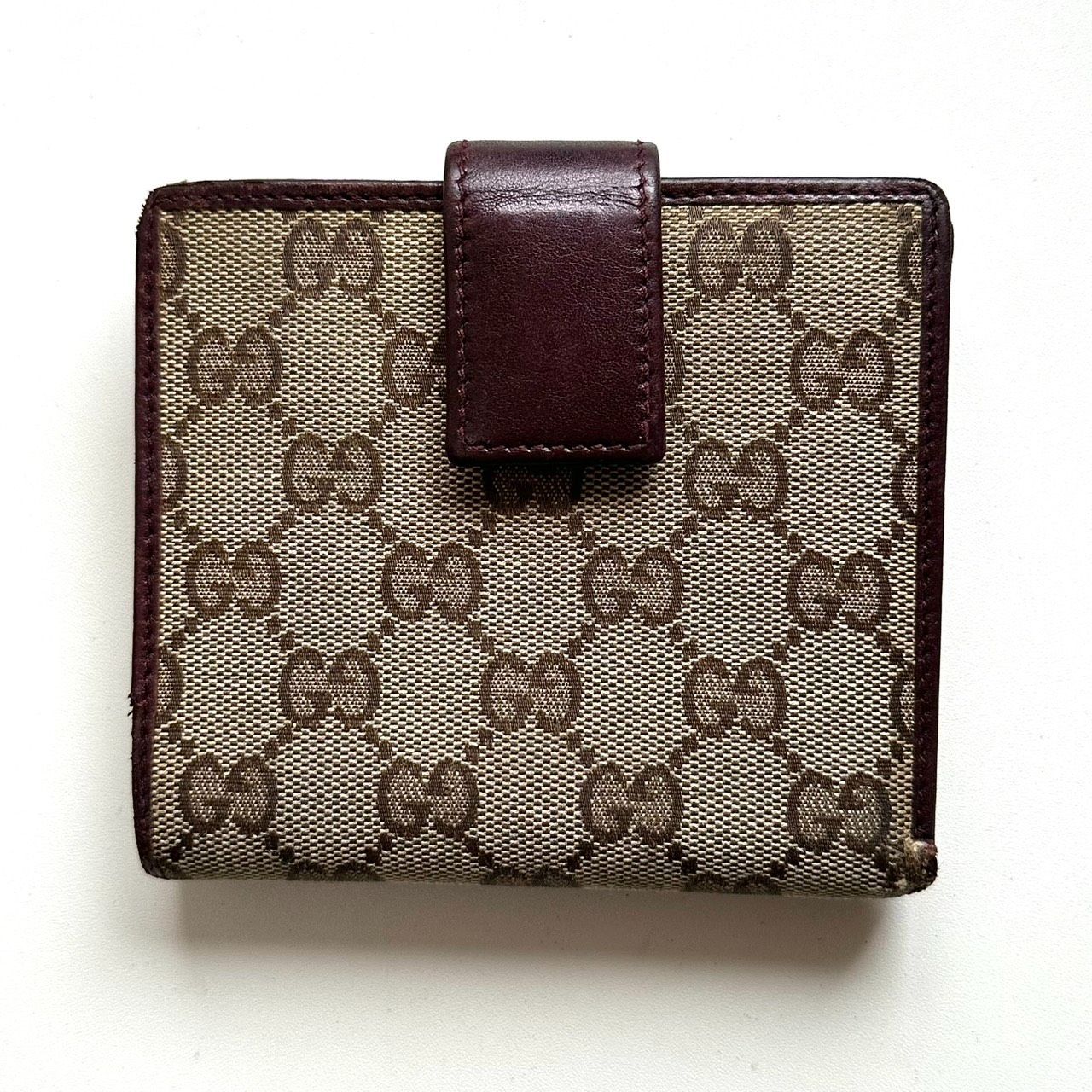 グッチ GUCCI 二つ折り財布 グッチシマ キャンバス ラブリーハート