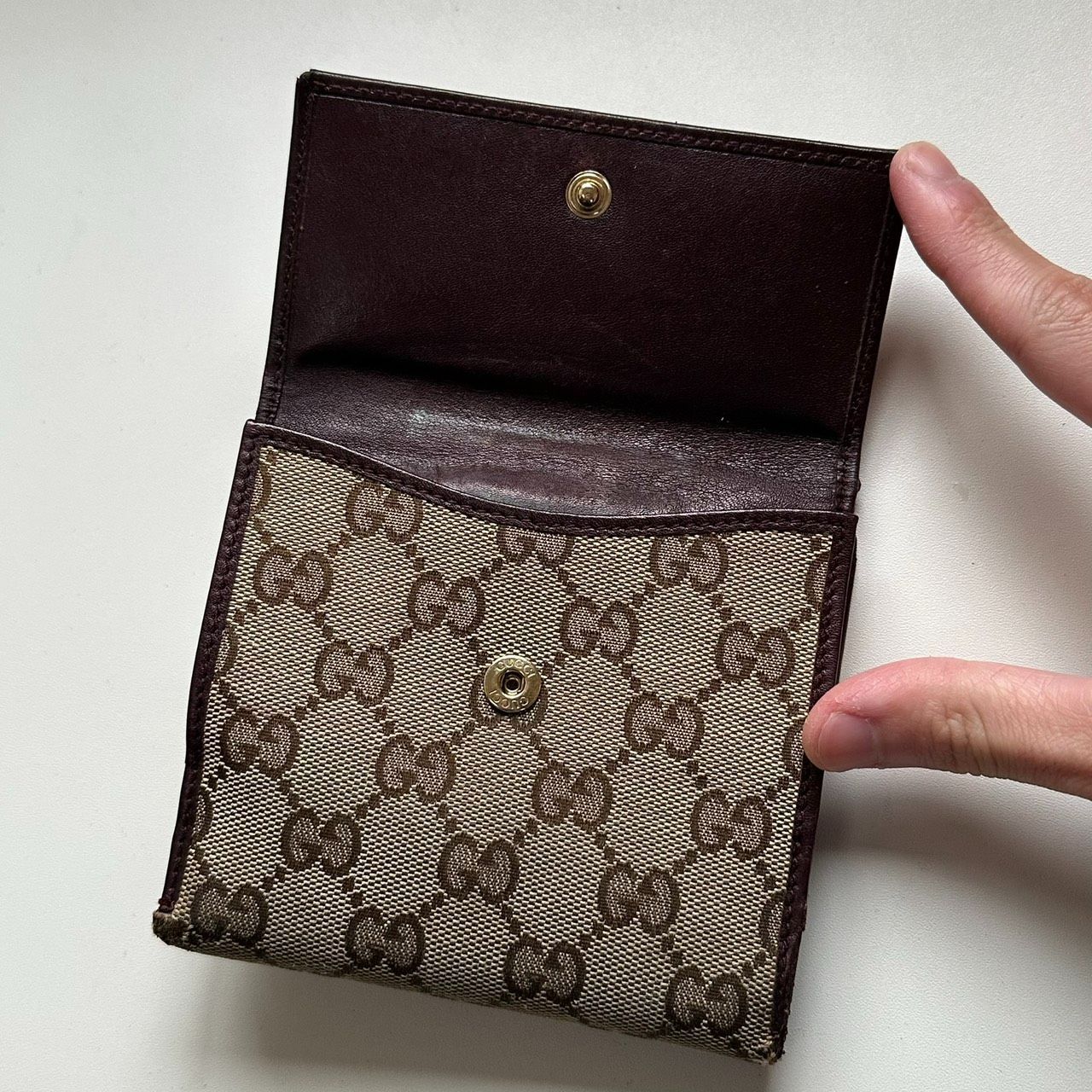 グッチ GUCCI 二つ折り財布 グッチシマ キャンバス ラブリーハート