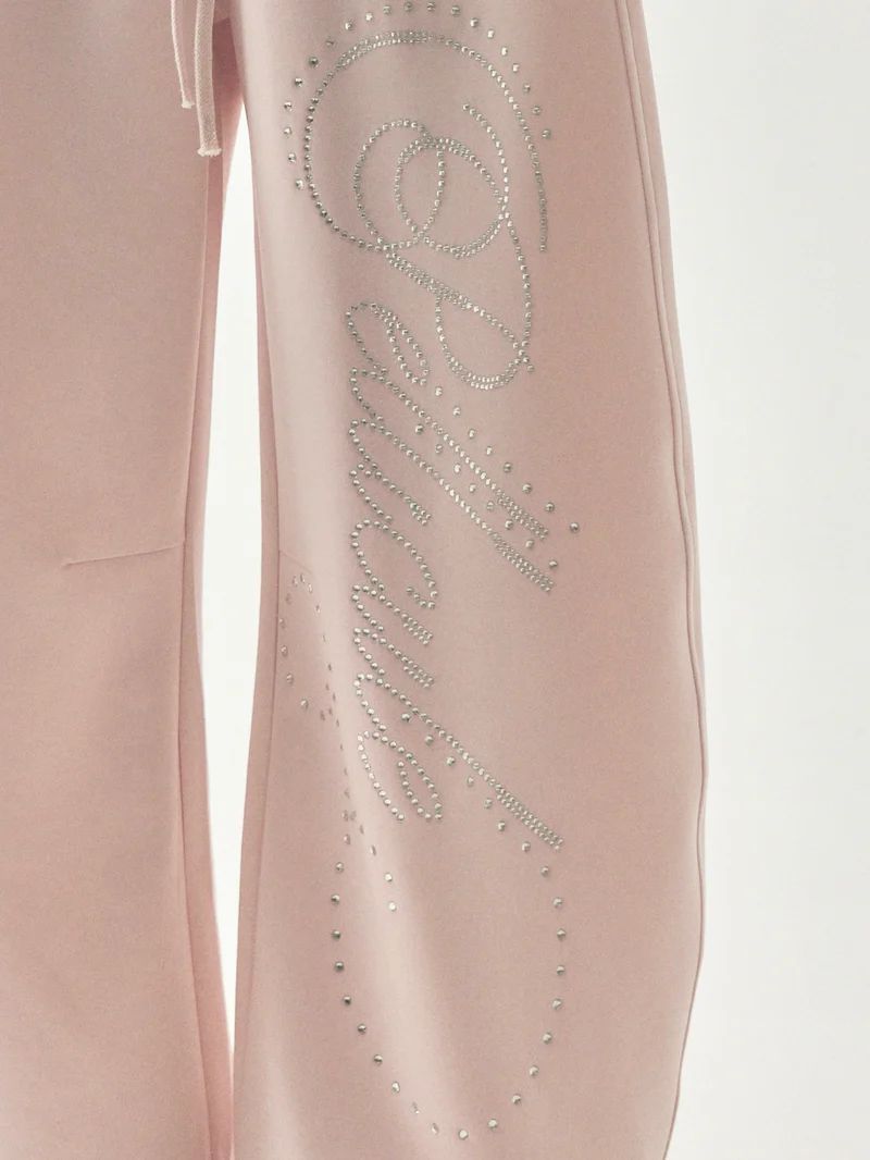  ペリキュール ストーンデコ スエットパンツ ピンク pellicule stone-deco sweat pants pink ジョガーパンツ スウェットパンツ パンツ