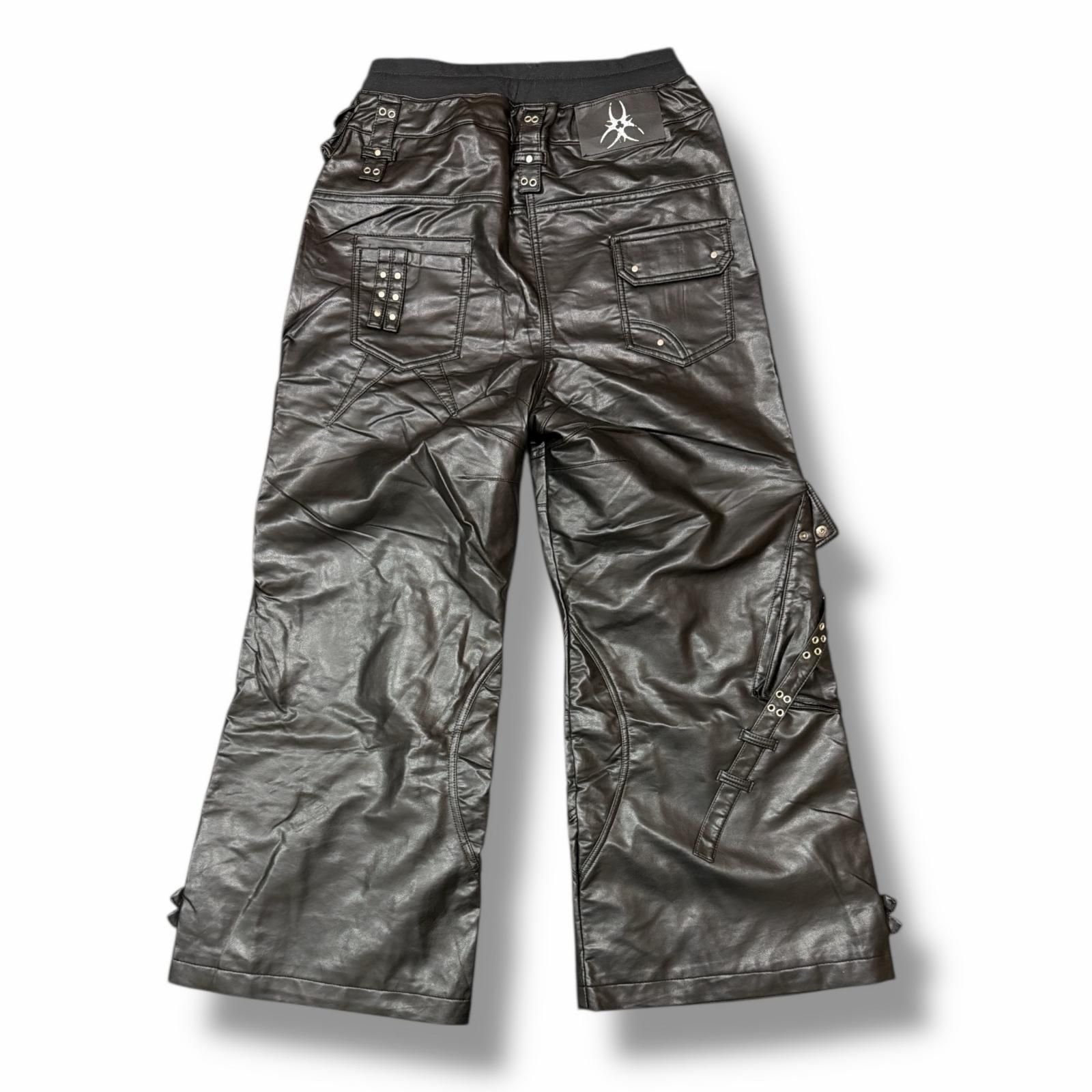 未使用 cozyworldwide ワイドレザーカーゴパンツ イージーパンツ