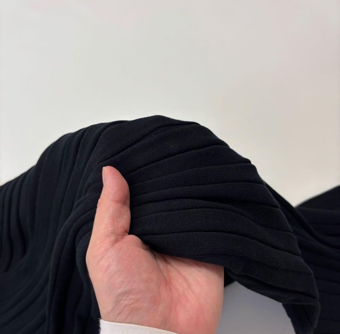 FABIANA FILIPPIネイビー リブ編み ロングカーディガン Fur付きロングカーディガン（ネイビー） - Fleur accesories shop