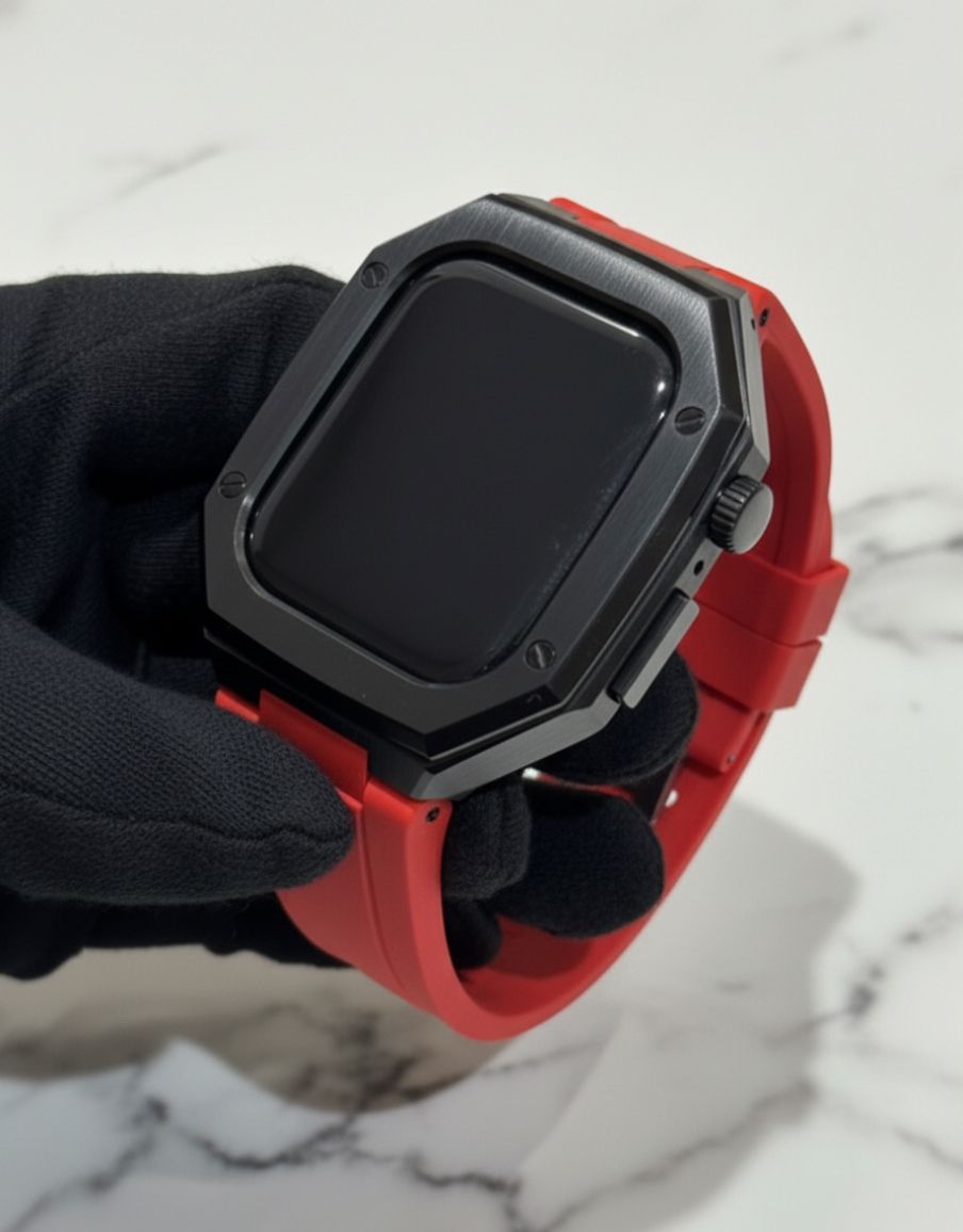 工具不要　最新　アップルウォッチ　カスタム　メタル　ラバーバンド　ベルト　スクリューレス　228