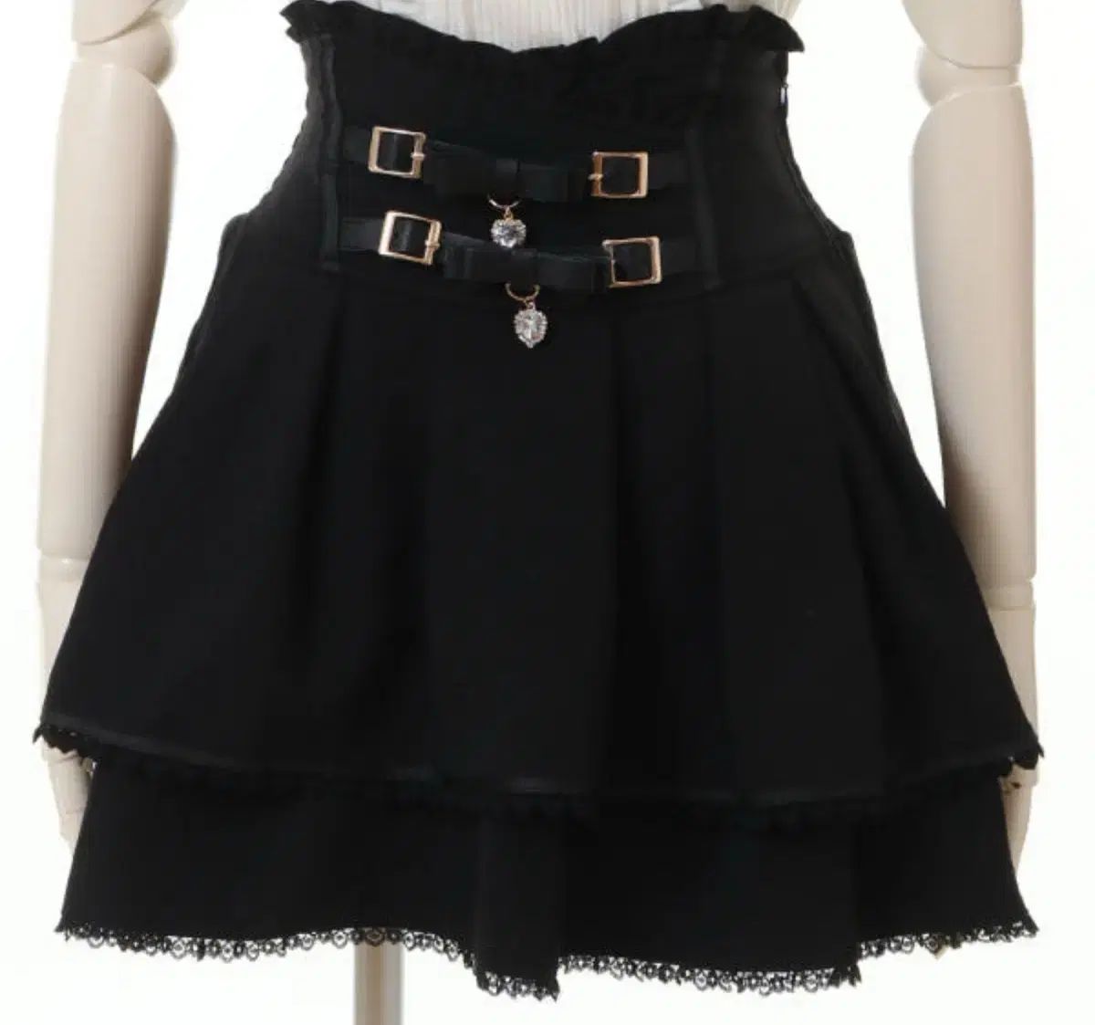 リズリサ 2連ベル スカート ブラック