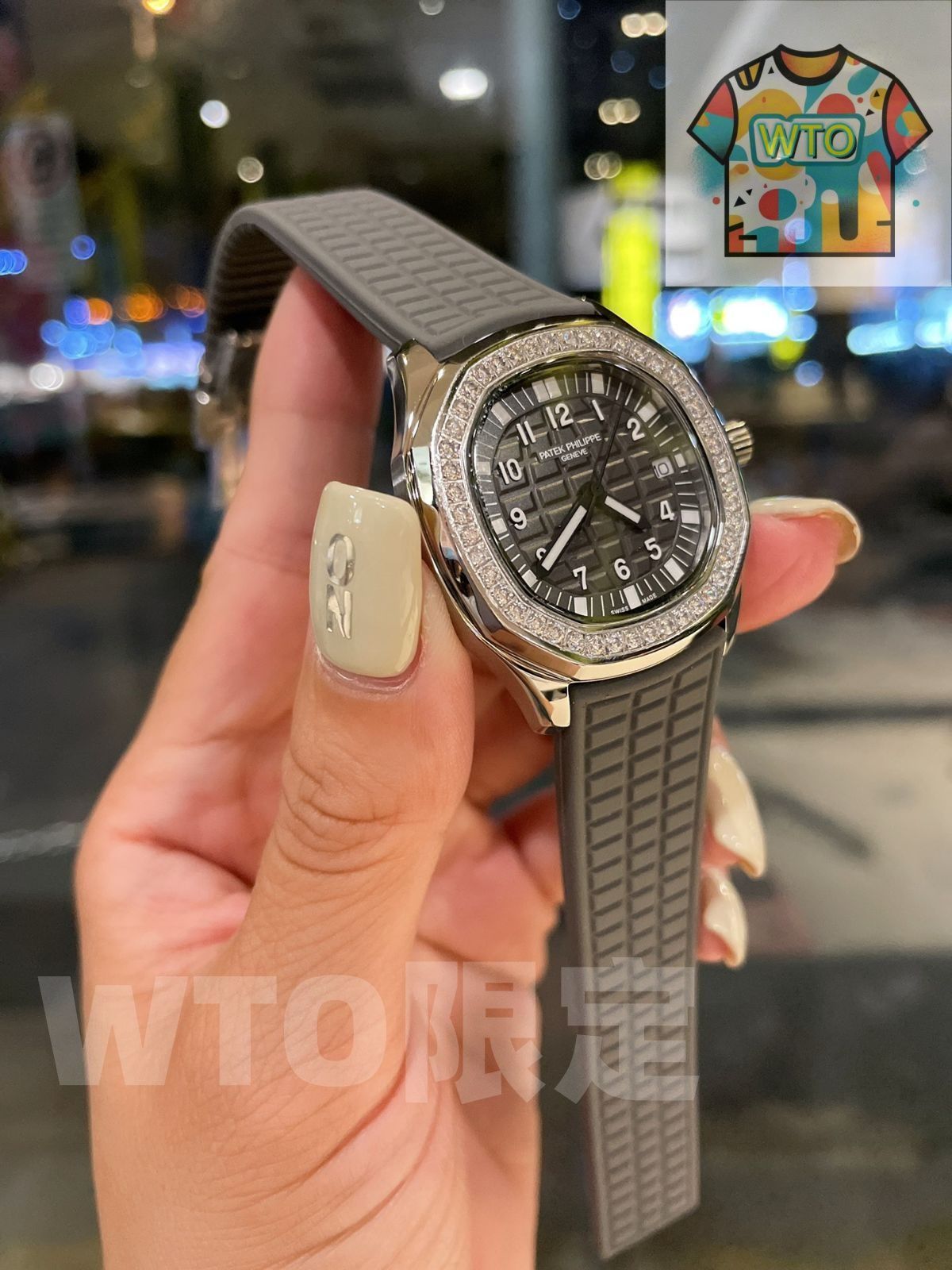  ご 大 です パテックフィリップ クリスタルとダイヤモンドの複合素材のバンドです 自動巻き WTO輸入2 自動巻き時計 腕時計(アナログ)