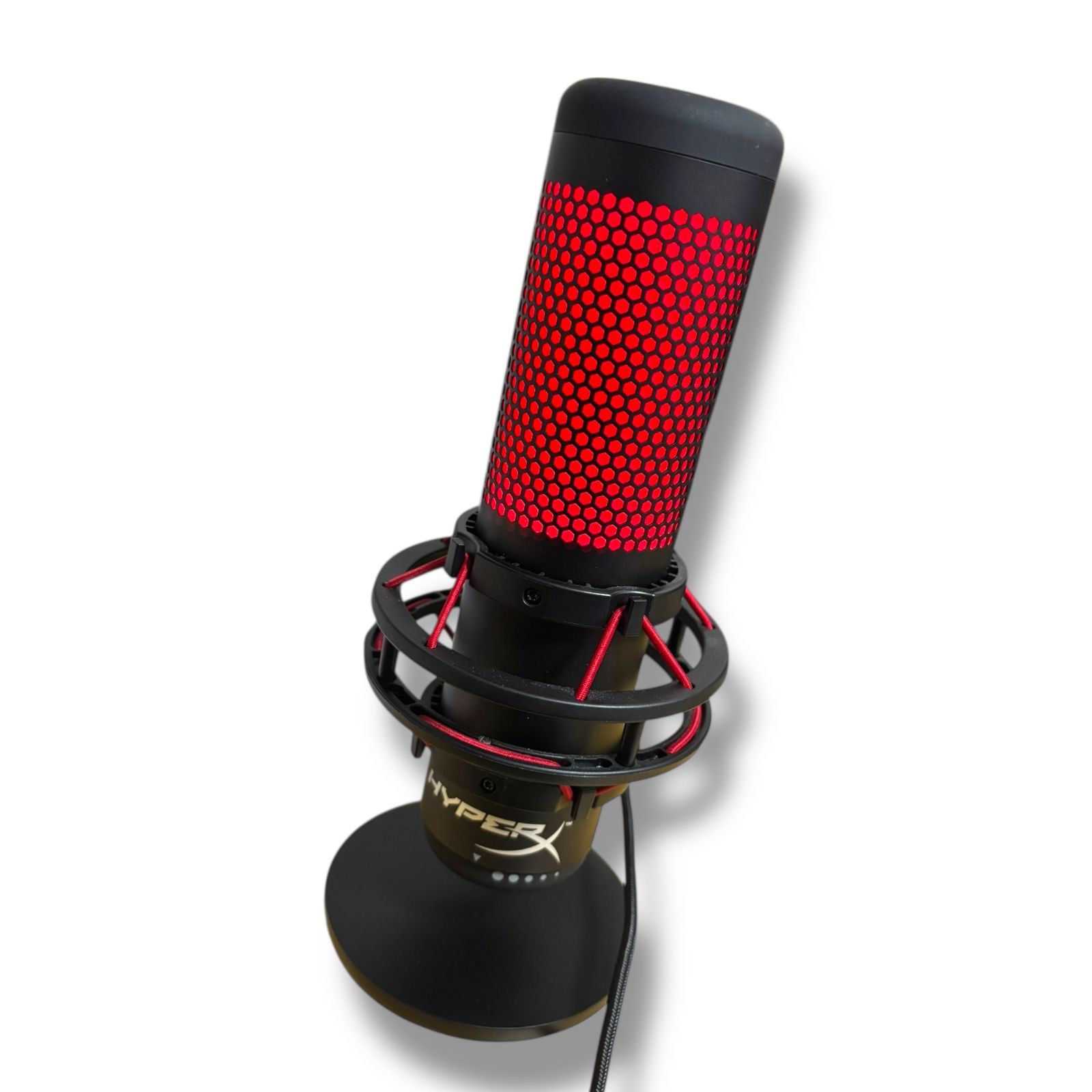 管理番号3107 HyperX QuadCast スタンドアロンマイク ストリーマー コンテンツクリエーター ゲーマー向け PC PS 4使用 2年保証 HX MICQC BK 4 P 5 6 AA