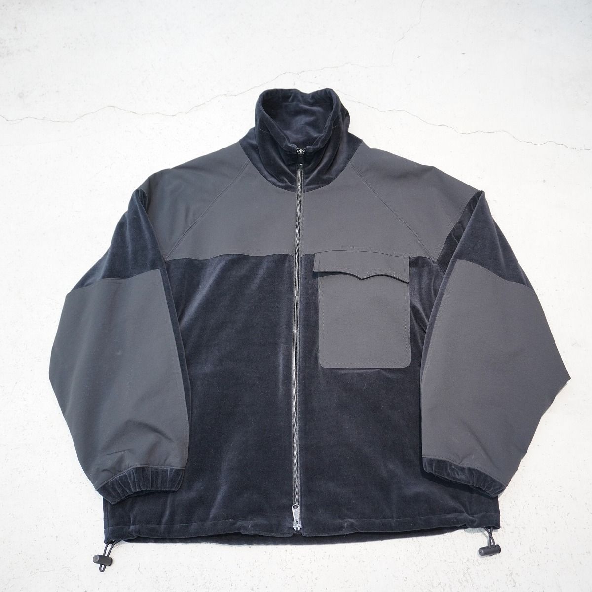 23AW Y s . ワイズビー Y s ワイズ Yohji Yamamoto ベロア 切り替え トラック ジャケット ブルゾン YJ-Y41-033 黒3 本物1103P