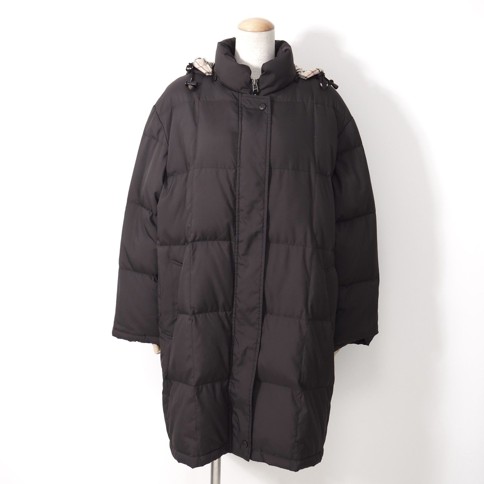 美品 バーバリー BURBERRY LONDON フード付き ダウンコート 裏地