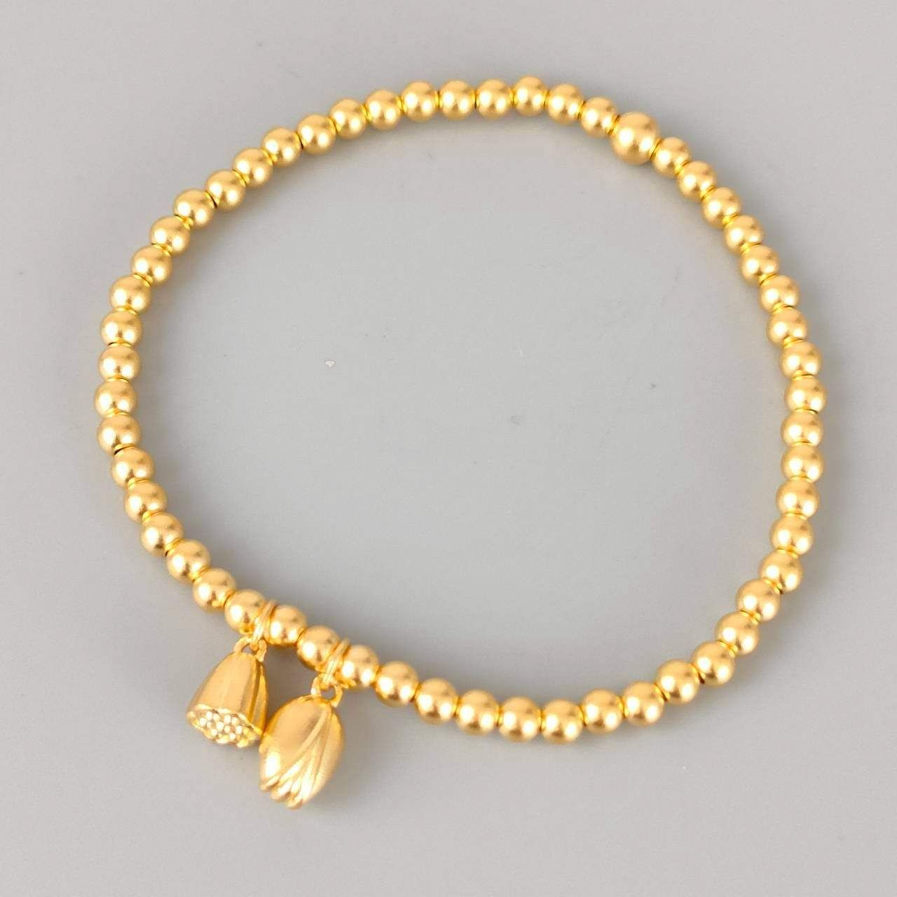 24金 K24 男女兼用 CTF 周大福 艶消しボールブレス 収縮性あり 12.99ｇ D555