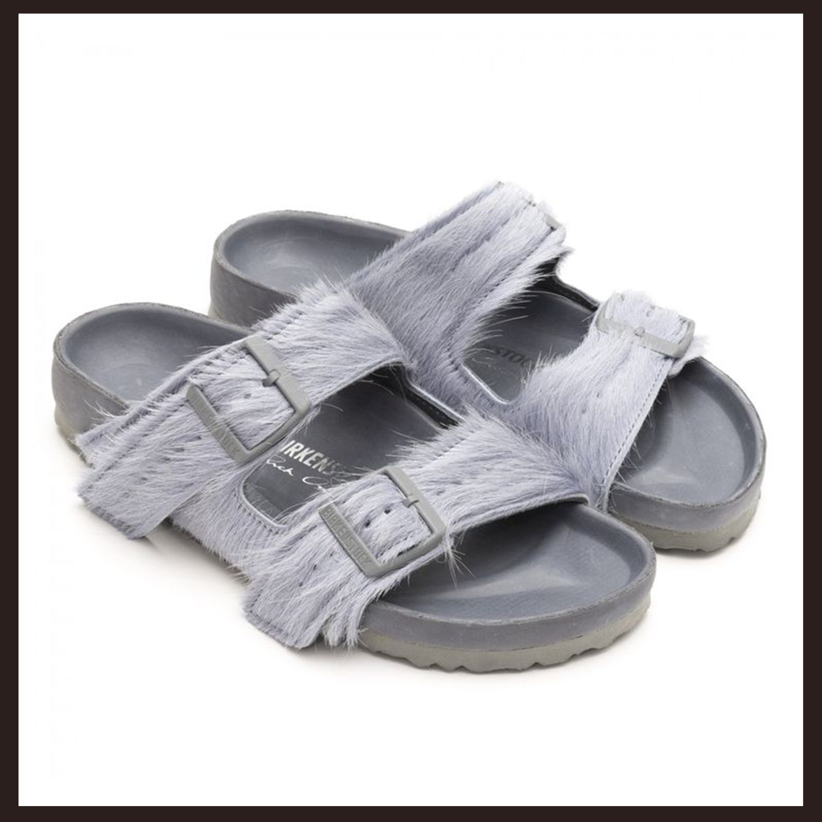 リックオウエンス × ビルケンシュトック アリゾナファーサンダル グレー 28cm RICK OWENS × BIRKENSTOCK