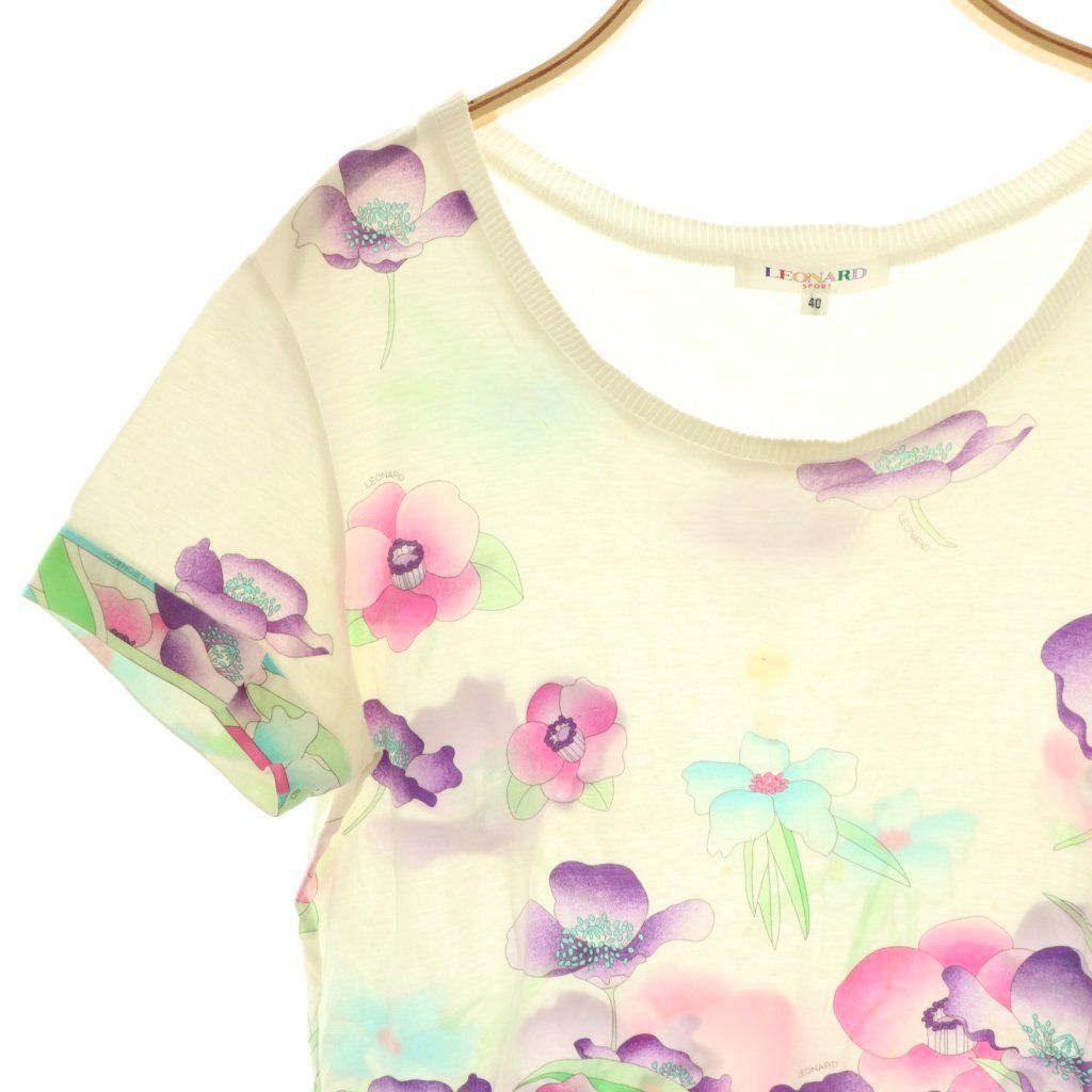 レオナールスポーツ LEONARD SPORT 花柄 半袖 カットソー Tシャツ 40