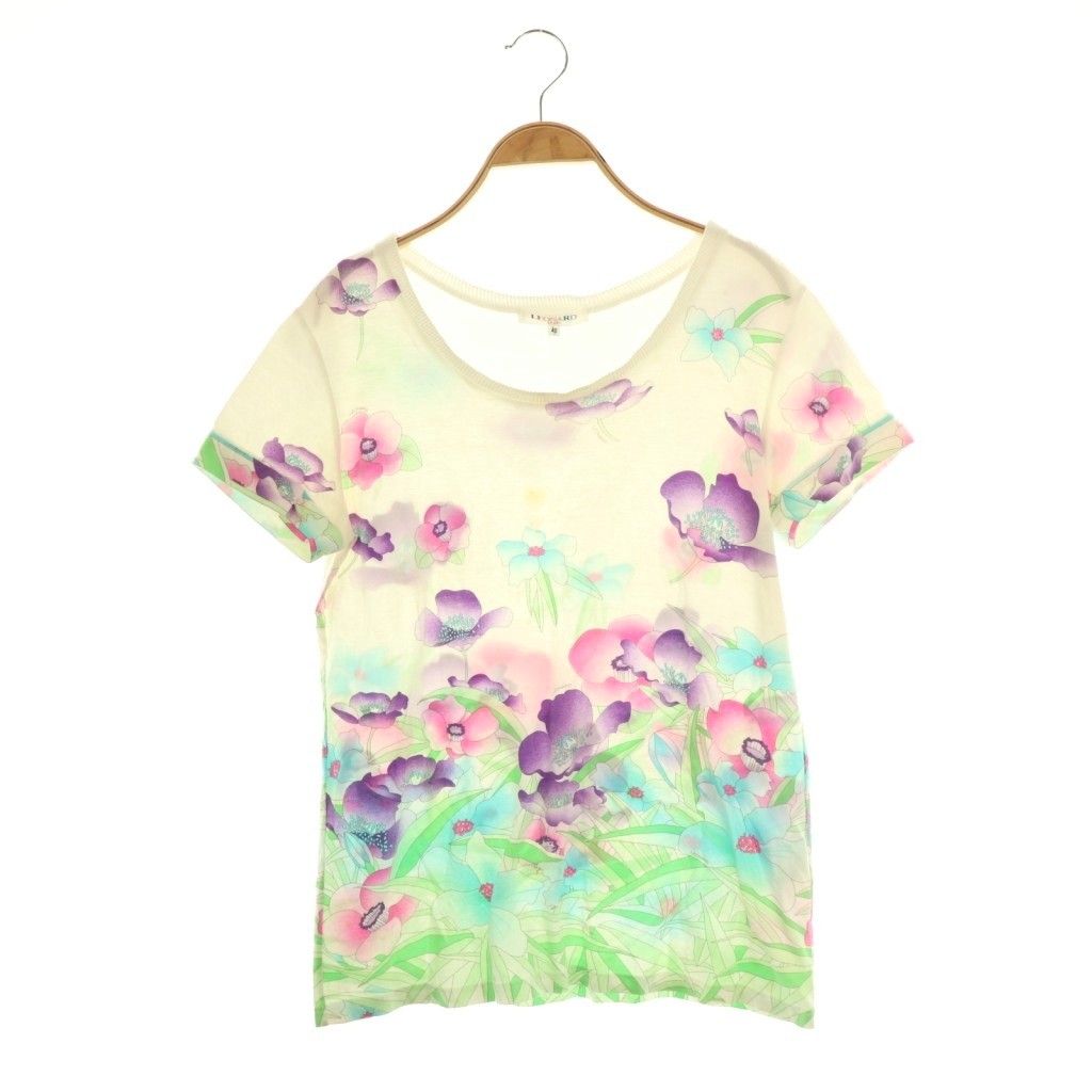 レオナールスポーツ LEONARD SPORT 花柄 半袖 カットソー Tシャツ 40