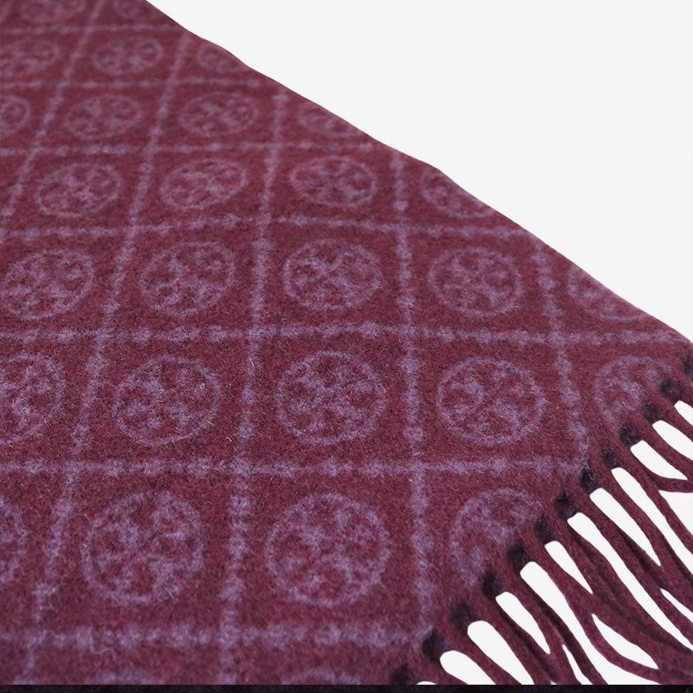 トリーバーチ TORY BURCH マフラー T MONOGRAM OBLONG SCARF Tモノグラム オブロングスカーフ ジャカードニット ロゴ リバーシブル ダブルレイヤー レディース バーガンディー おしゃれ ブランド プレゼント