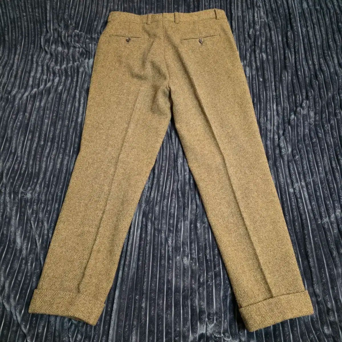ポロ ポルトガルメイド ブラウン ヘリンボーンパンツ 34 33