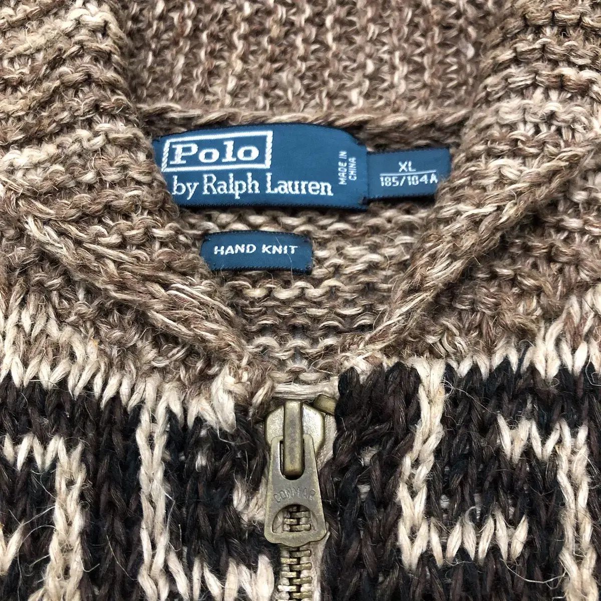 ポロラルフローレン ハンドニット カウチン ショール ニット セーター ジップアップ カーディガン XL