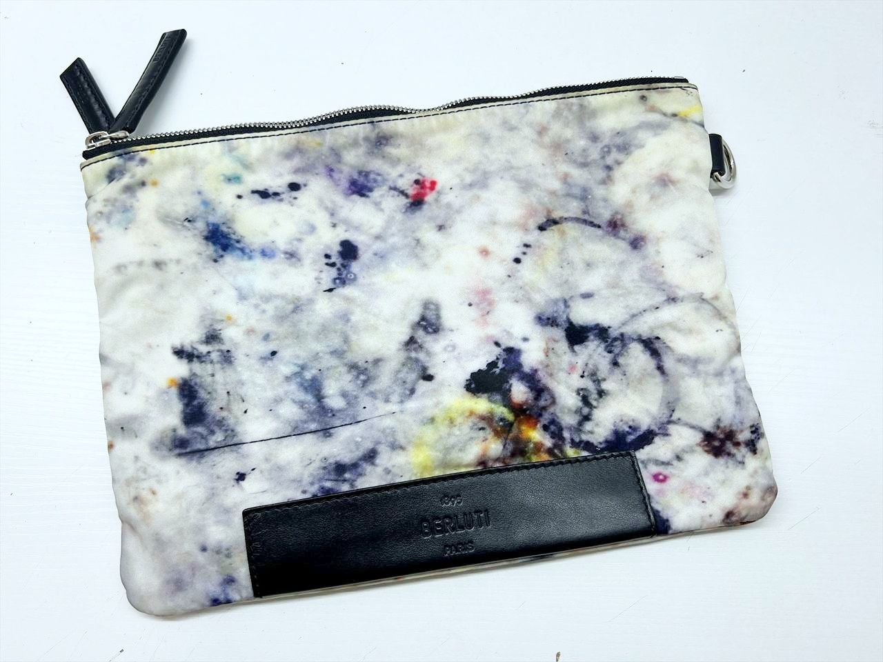 Berluti ベルルッティ エスプリット ダブルジップ クラッチバッグ ポーチ ナイロン レザー
