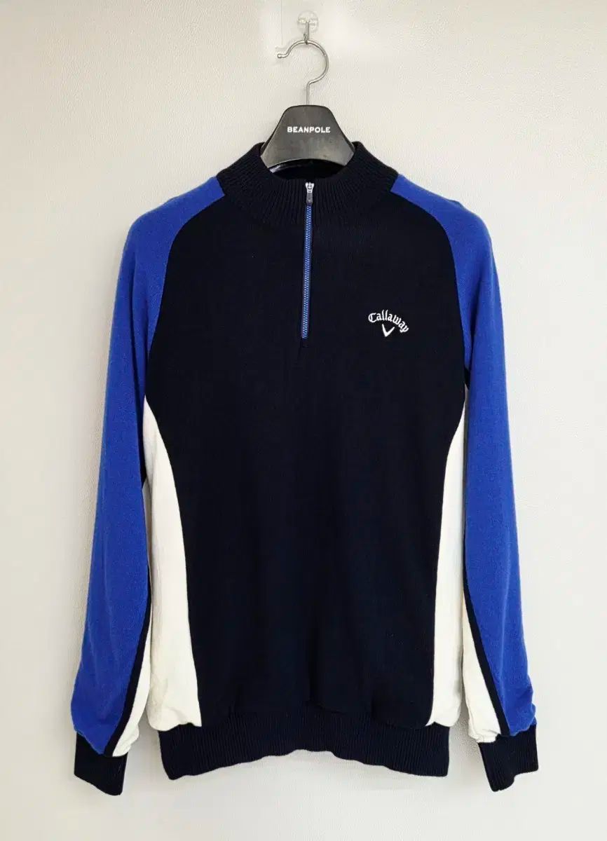 キャロウェイ メンズ ハーフジップ ウール ゴルフ 防風 ニット L