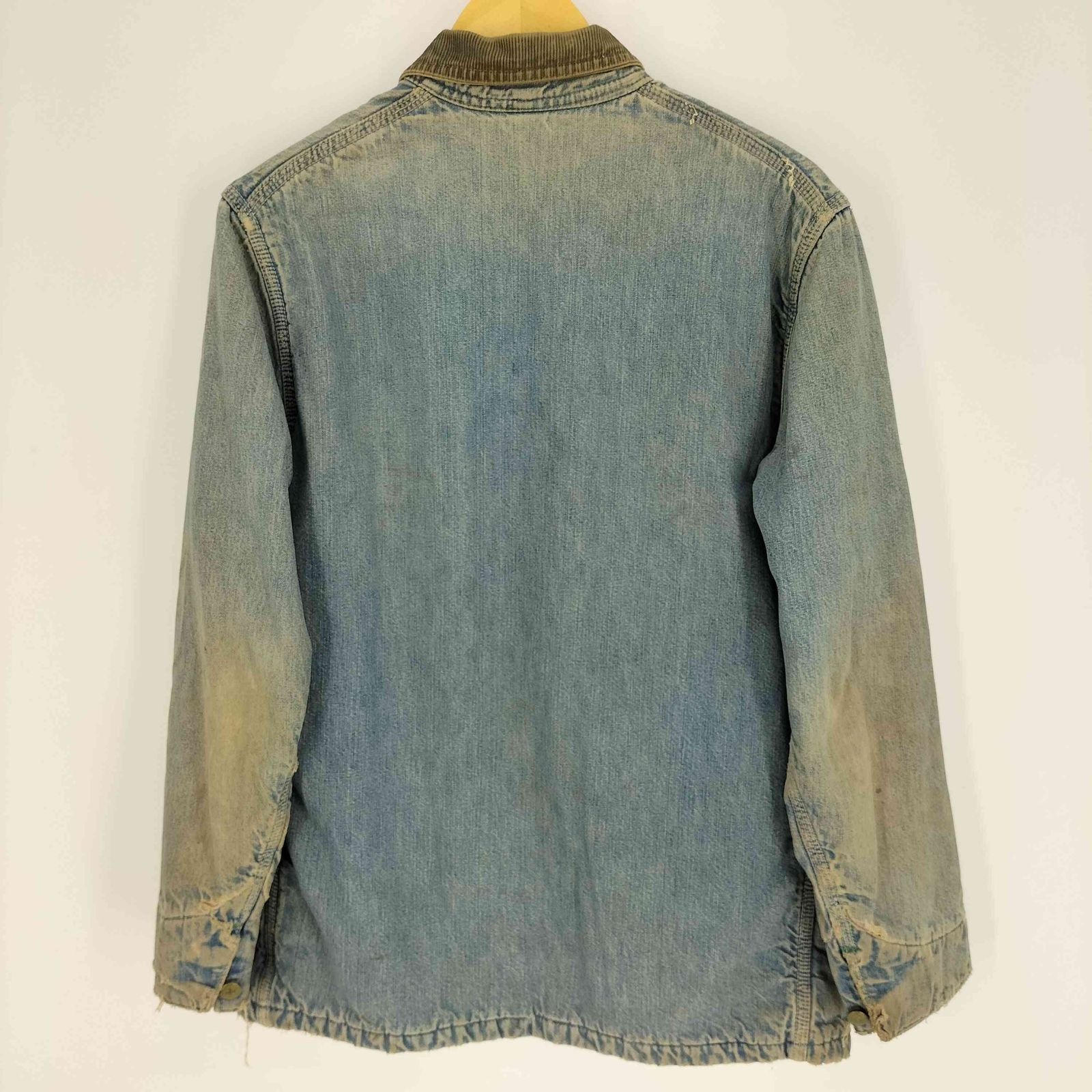 オシュコシュ OSHKOSH B gosh 60S 裏地キルティング コーデュロイ襟 クローバーボタン デニム カバーオール ボロ メンズ 表記無