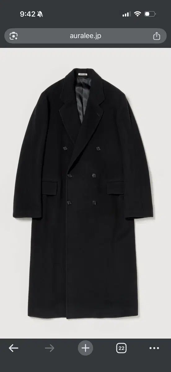 AURALEE オーラリー ブラック ウール コート 5