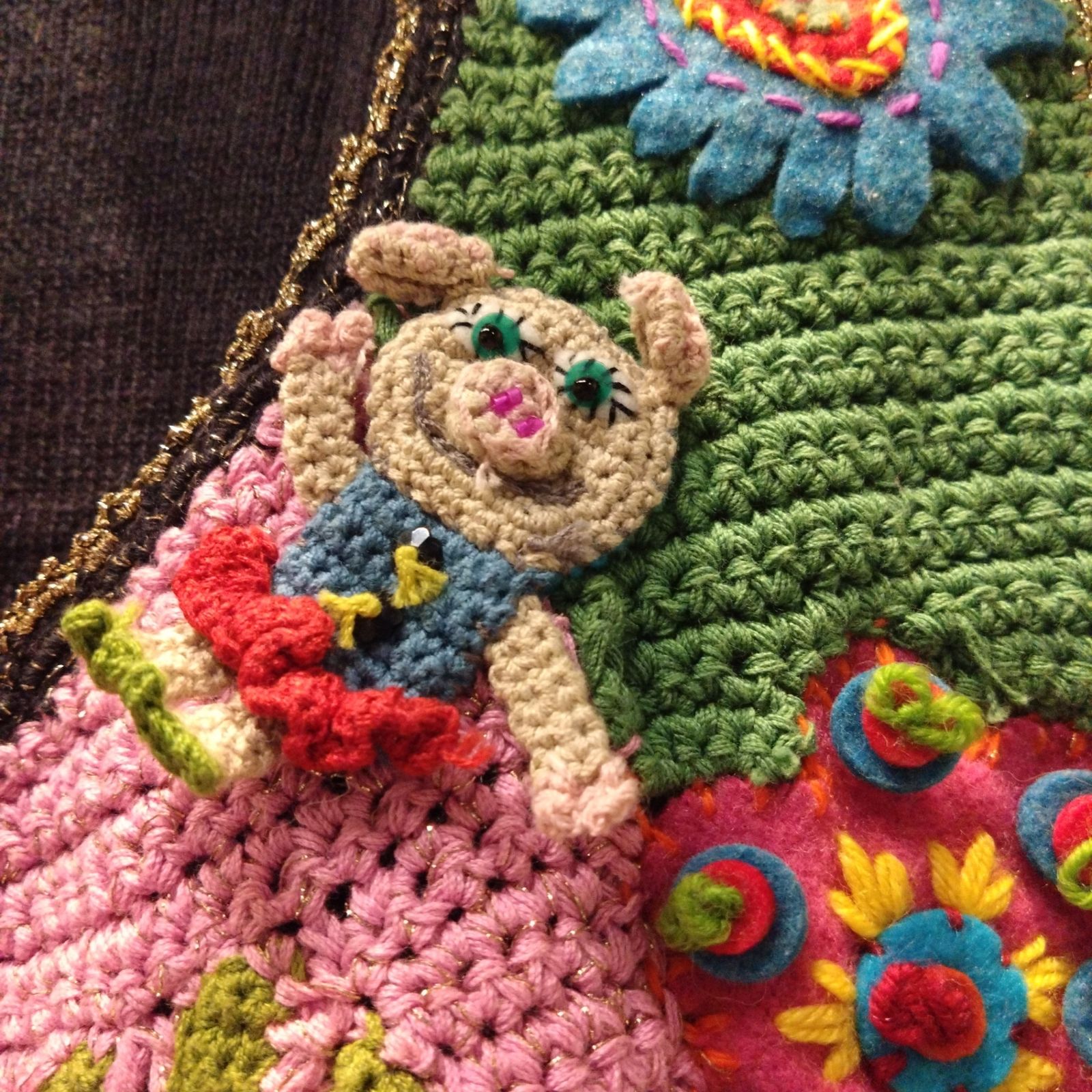 アルベロベロ OLLEBOREBLA オレボレブラ ブタさん おはな アップリケ