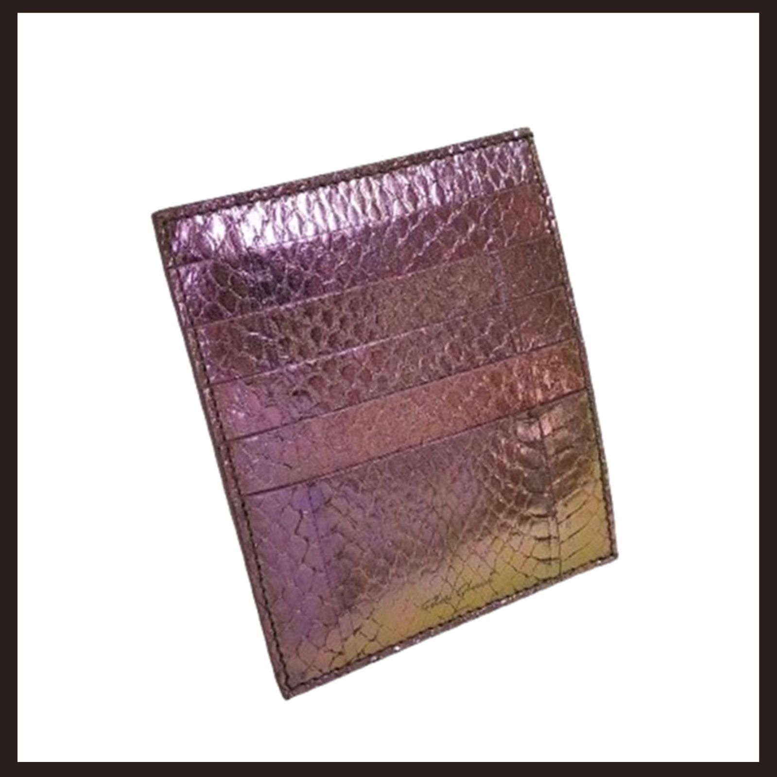 RICK OWENS スネークレザーカードホルダー カードケース 玉虫色 リックオウエンス